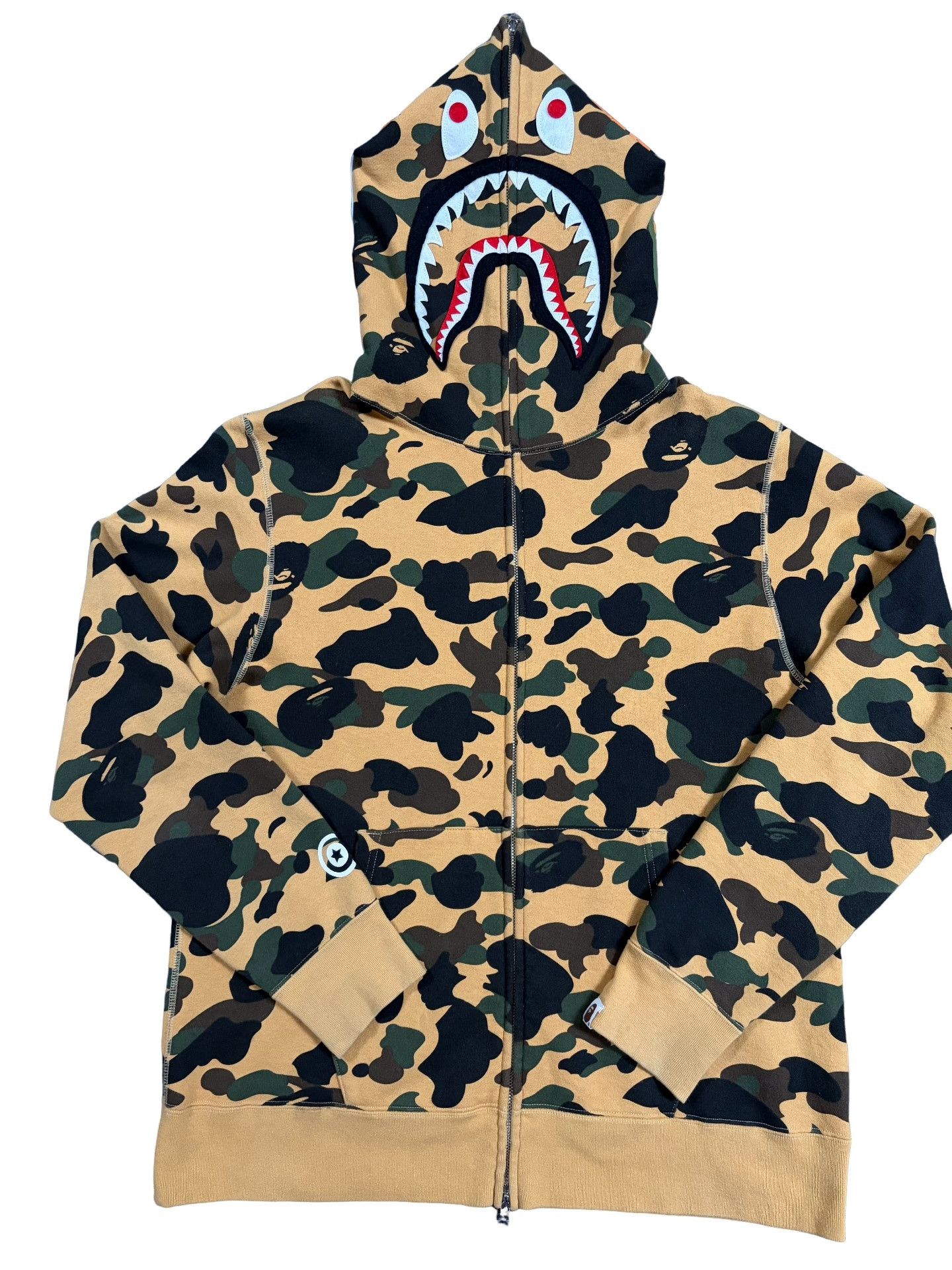 Bape Bape Yellow Camo Shark Hoodie Size XL Size US XL / EU 56 / 4 - 1 Thumbnail