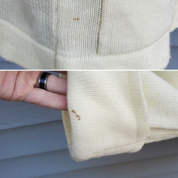 Vintage Vintage 70s Boho Hippie Cream Acrylic Knit Toggle Longline L Size M / US 6-8 / IT 42-44 - 4 Thumbnail