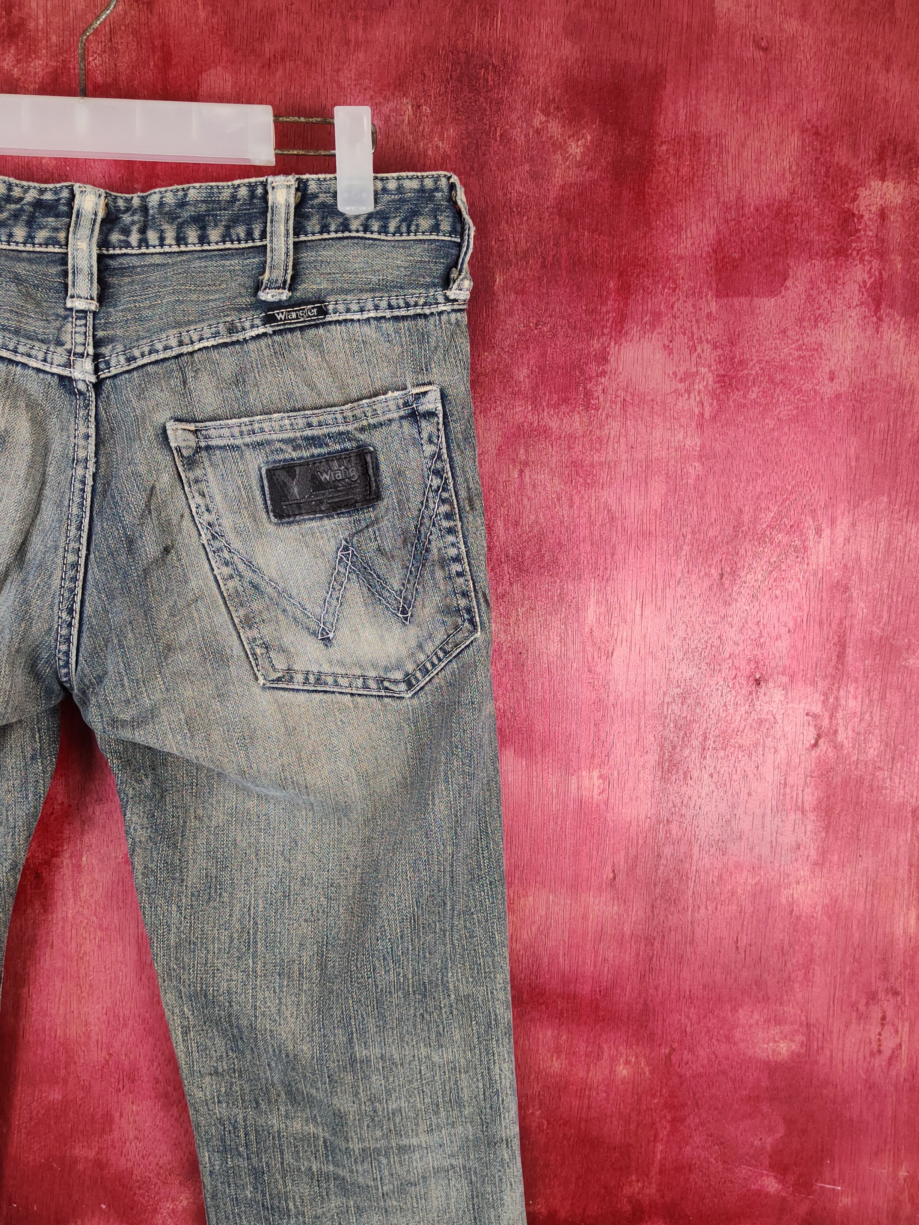 Japanese Brand Wrangler Dark Blue Faded Distressed Ripped Jeans #S1644 Size 30" / US 8 / IT 44 - 12 Thumbnail