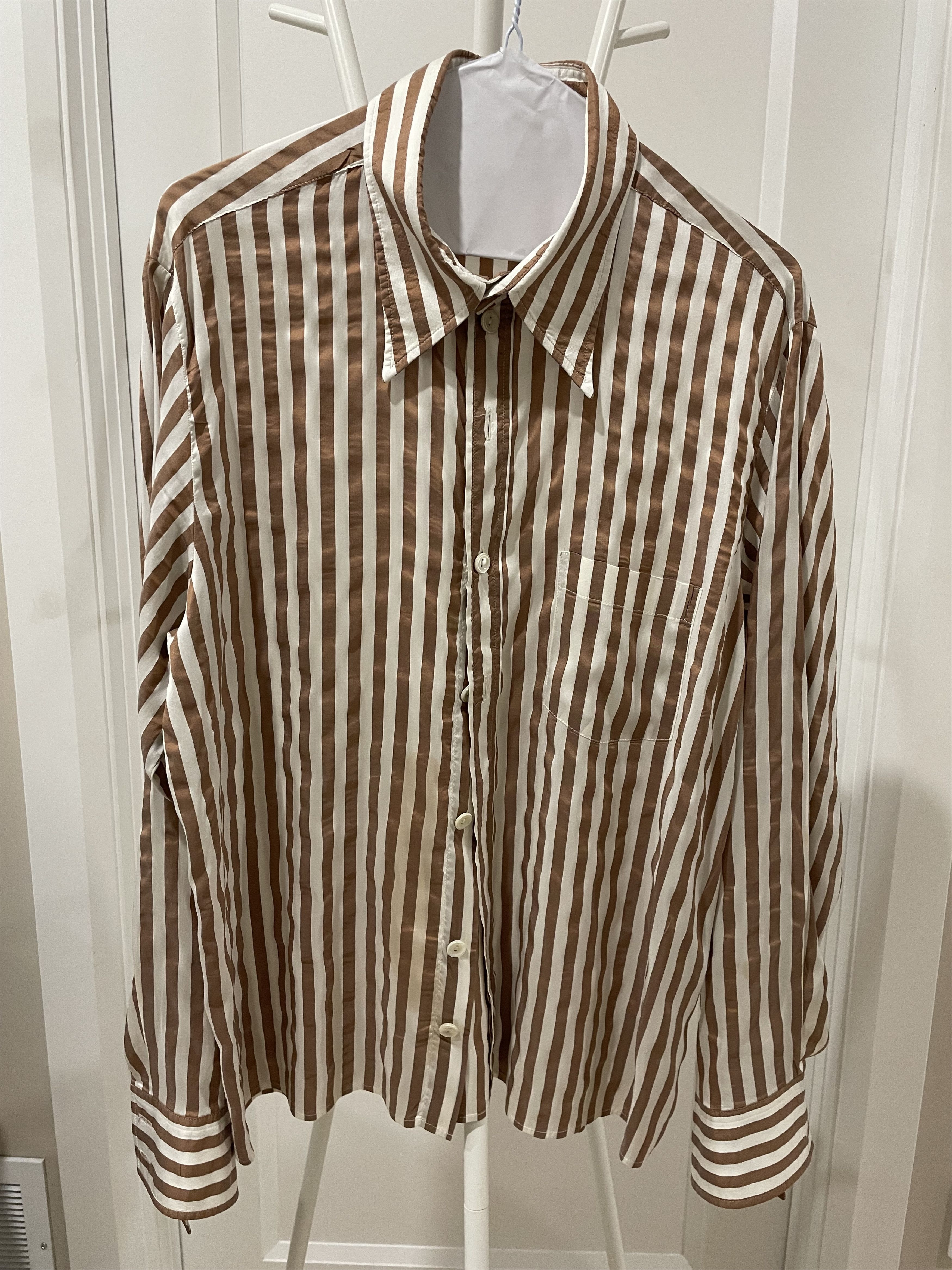 Second/Layer Silk Striped Shirt Size US M / EU 48-50 / 2 - 1 Thumbnail