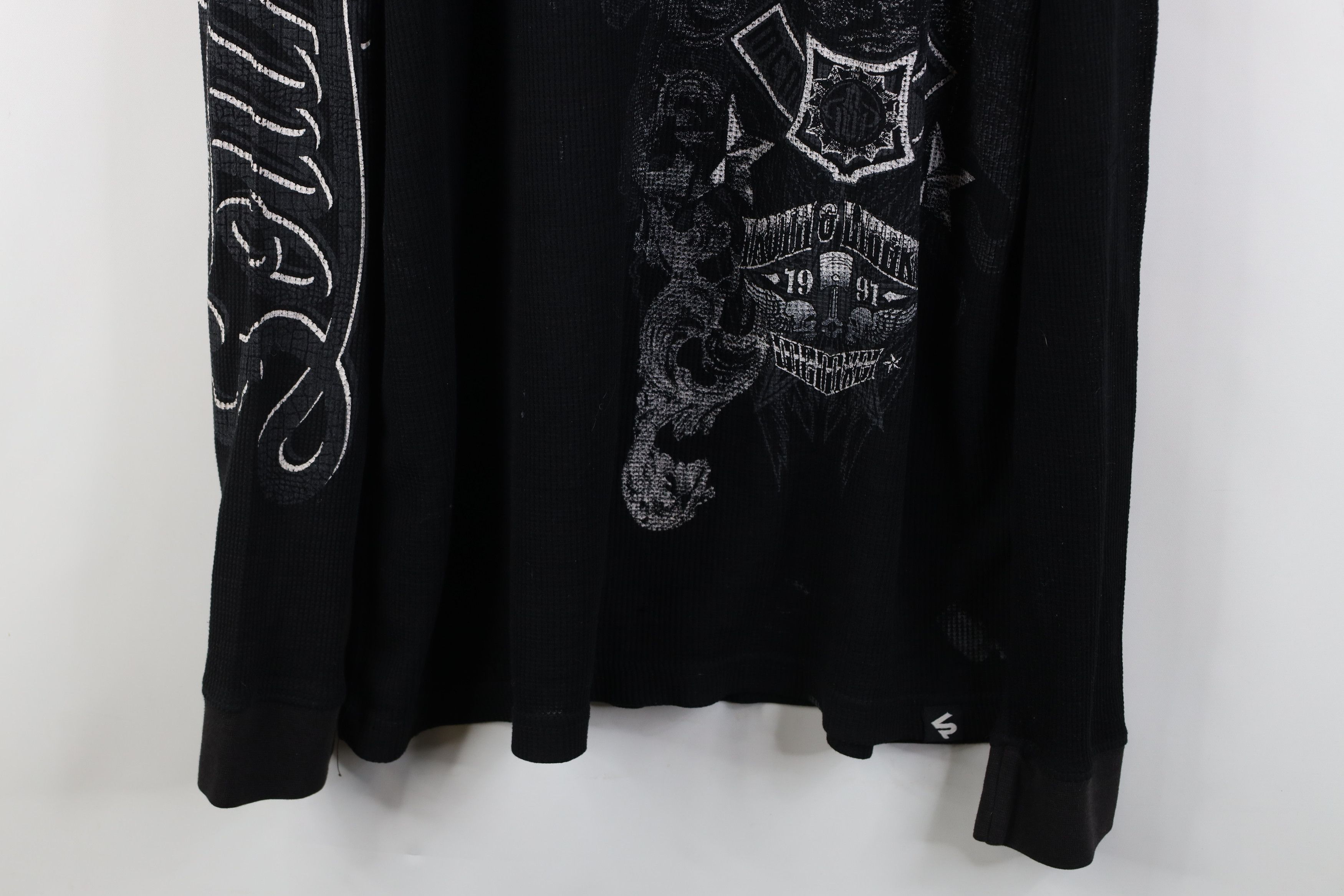 Southpole Vintage Y2K Southpole Skull Waffle Knit T-Shirt Black Size US XXL / EU 58 / 5 - 3 Thumbnail