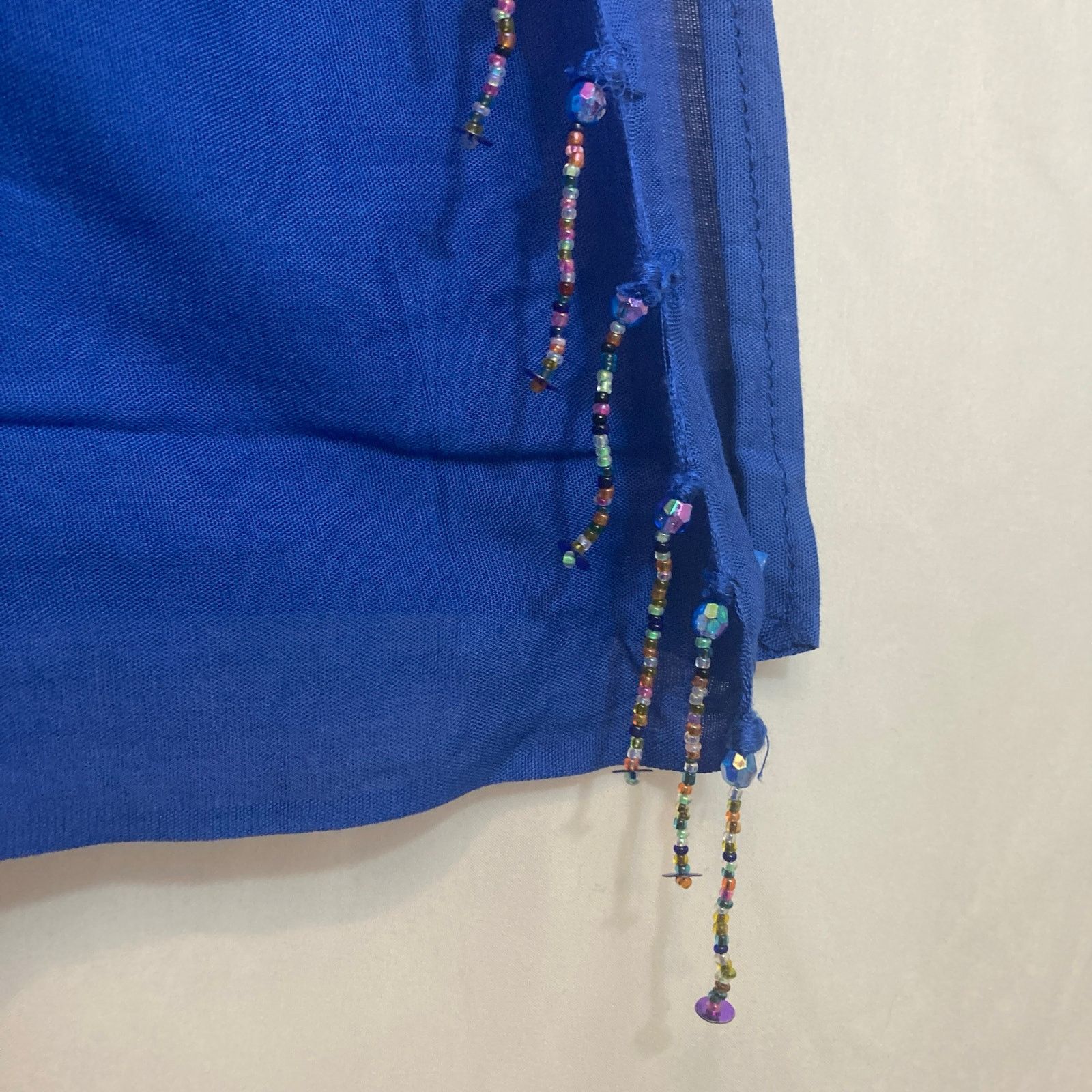 Other Pareos etc Royal Blue Beach High Rise Wide Leg Beaded Pants Size 34" / US 12 / IT 48 - 4 Thumbnail