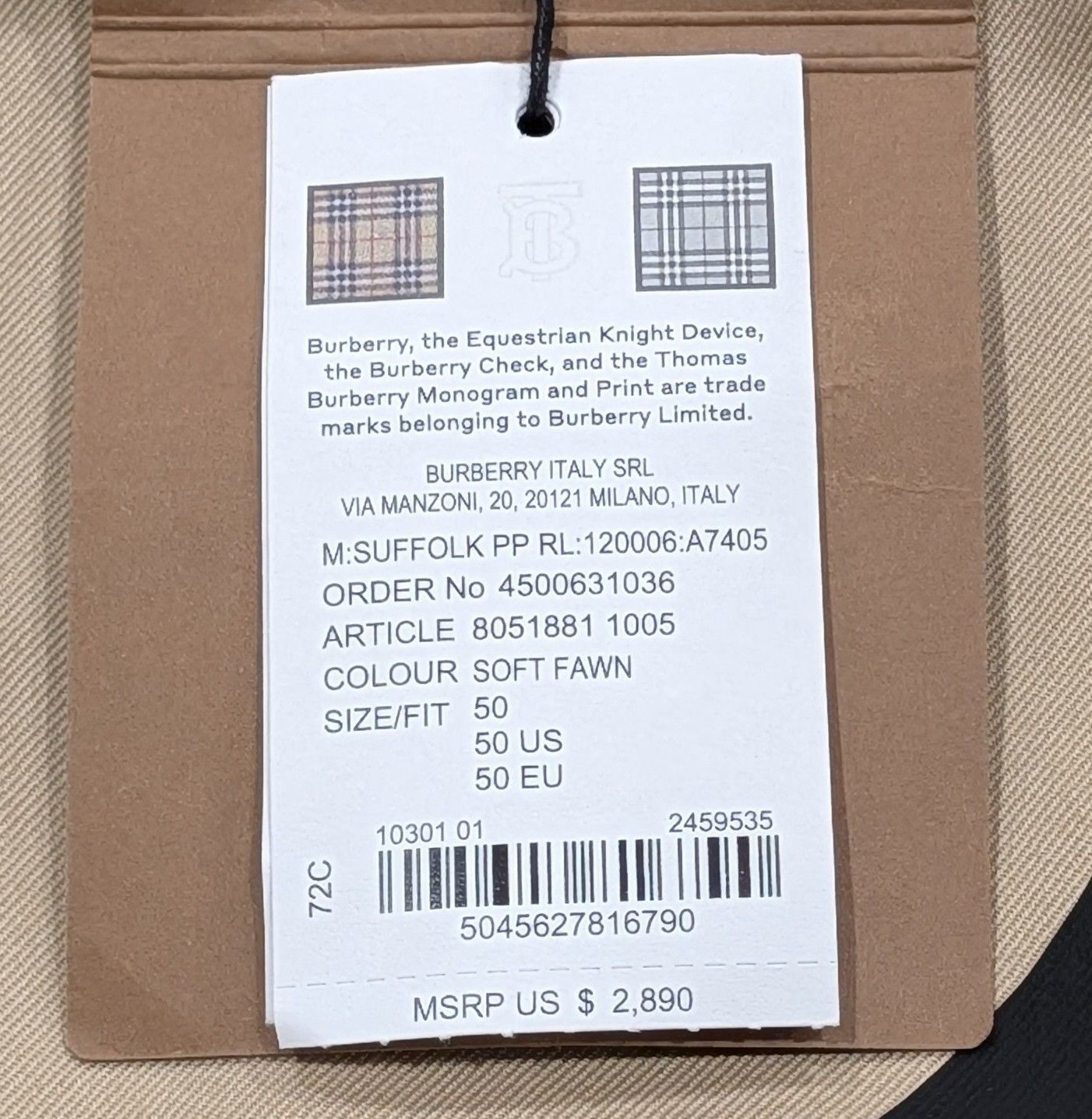 Burberry Burberry Reconstructed Cotton Gabardine Car Coat Fawn 50 Size US M / EU 48-50 / 2 - 10 Thumbnail
