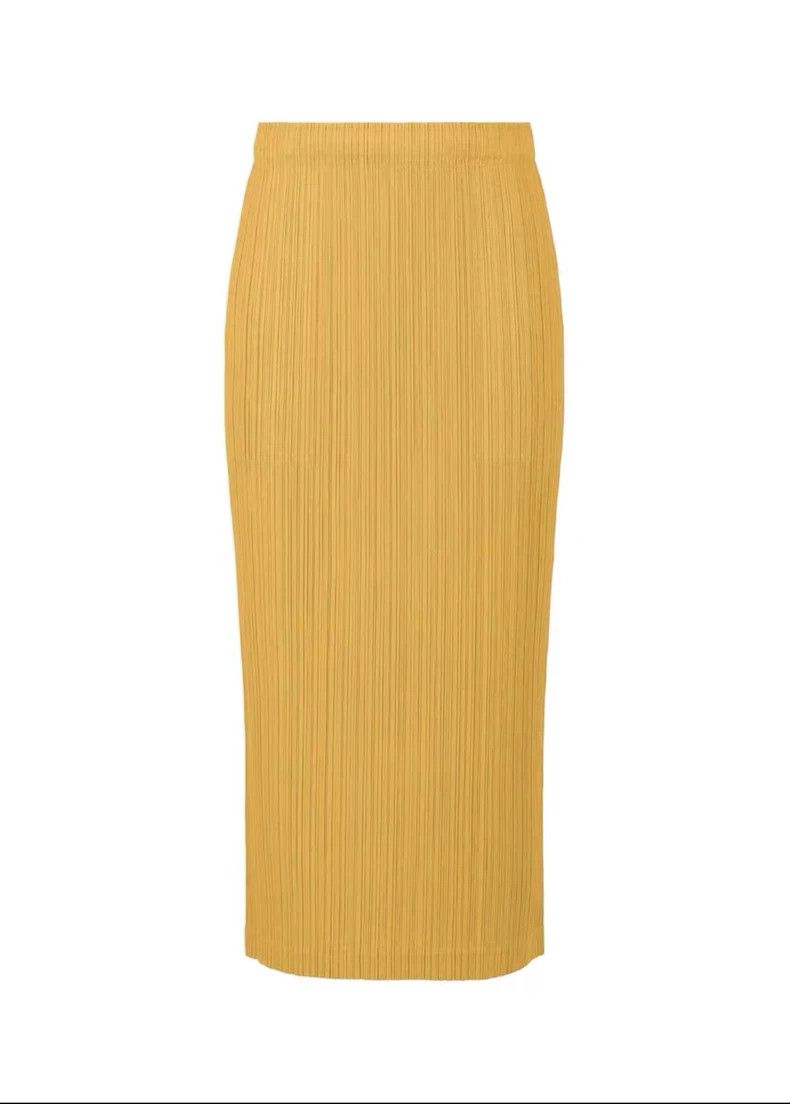 Issey Miyake Issey Miyake size:3 Ginger yellow pleated skirt Size 31" - 1 Thumbnail