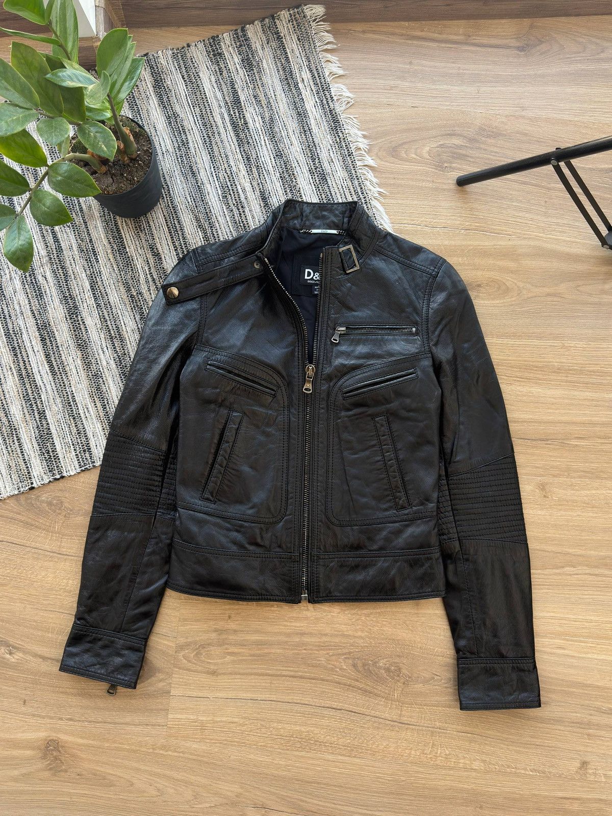 Dolce & Gabbana DOLCE & GABBANA LEATHER JACKET MOTORCYCLE WOOMEN’S LUXURY Size XS / US 0-2 / IT 36-38 - 1 Thumbnail