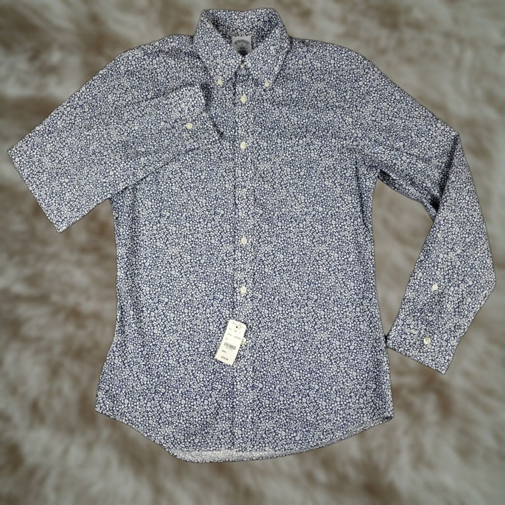 Brooks Brothers Brooks Brothers Shirt Mens Small Blue White Floral Regent Button Up Long Sleeve Size US S / EU 44-46 / 1 - 1 Thumbnail