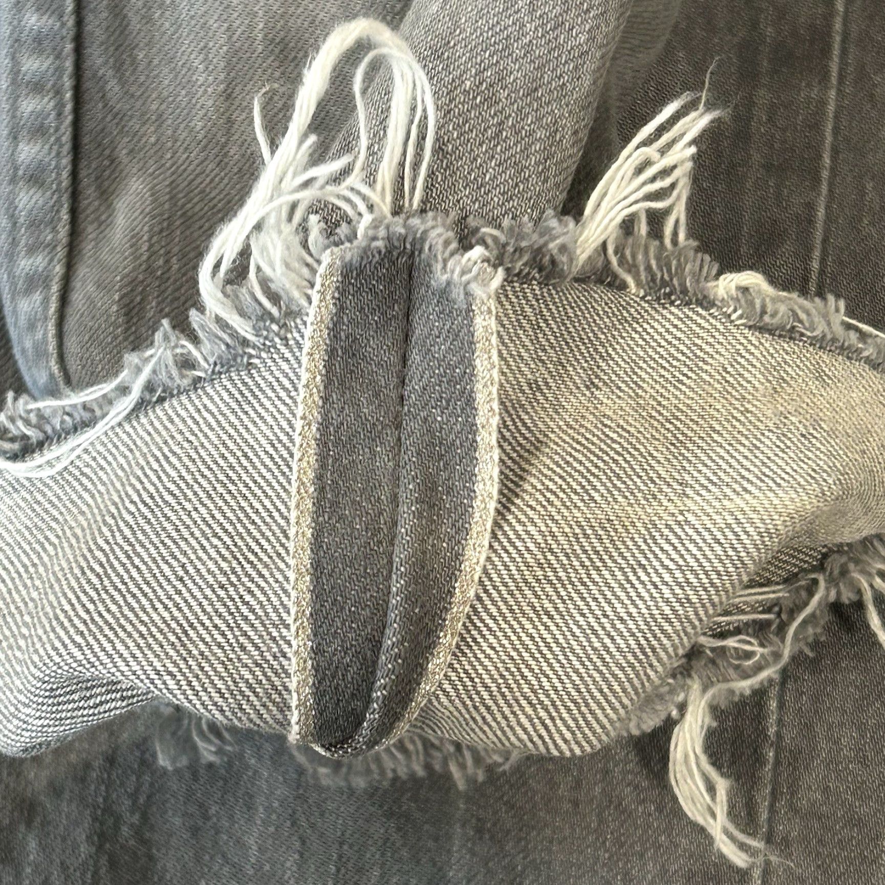 Vintage Naked & Famous Weird Guy Grey Selvedge Jeans Distressed Men's 31 Size US 31 - 8 Thumbnail