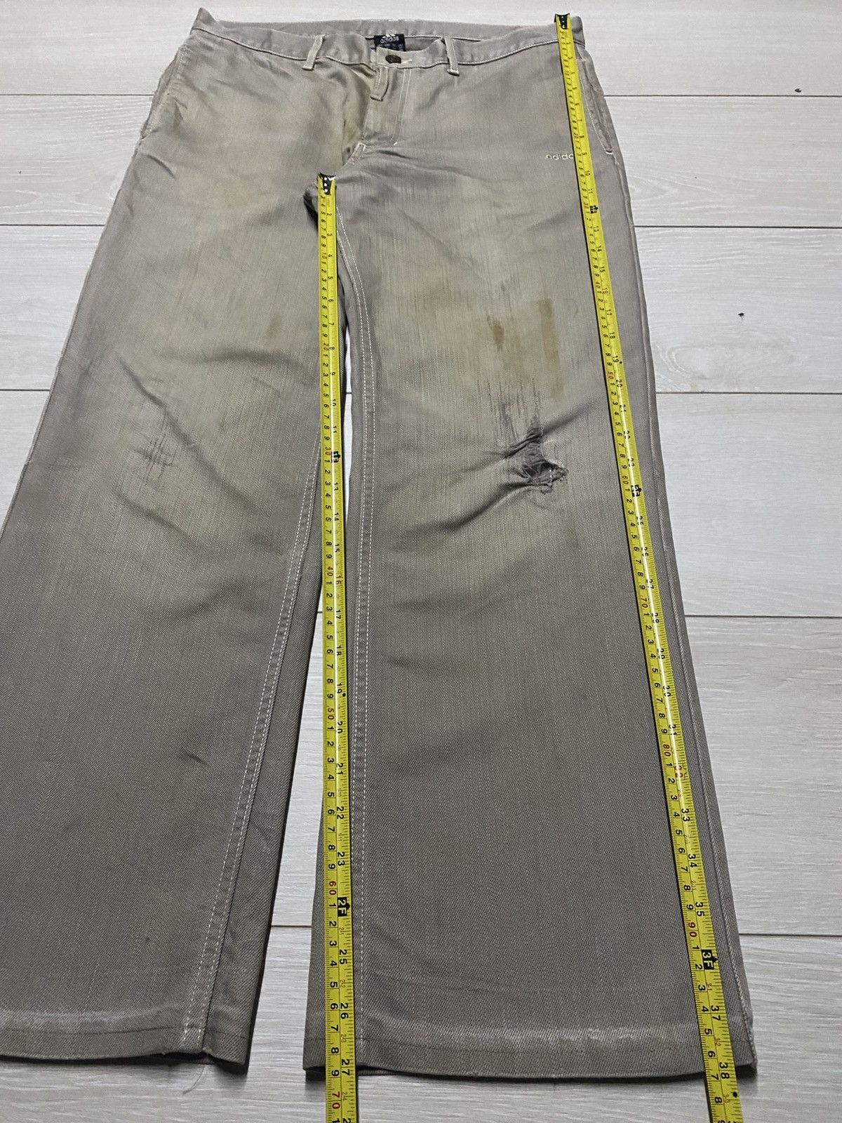Adidas Adidas beidge Grunge Distressed Baggy Jeans Size US 33 - 13 Thumbnail