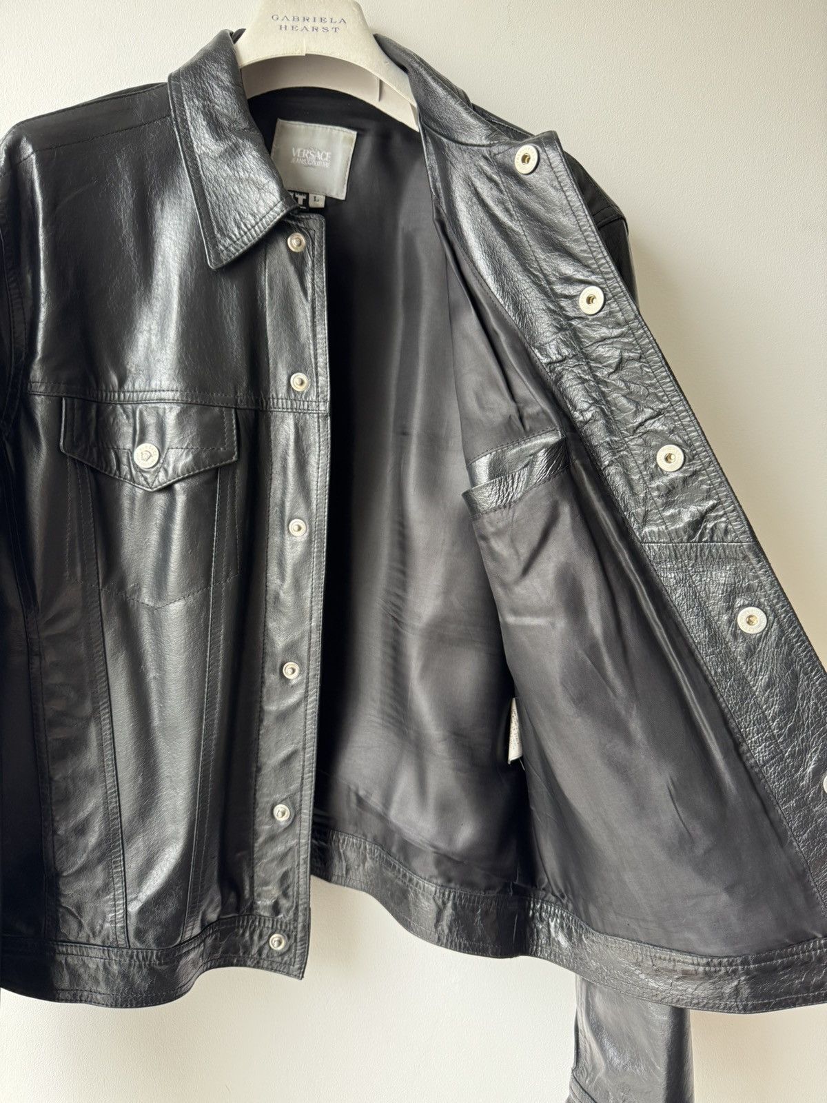 Versace Jeans Couture Versace Jeans Couture Vintage Men's Black Leather Jacket Size US L / EU 52-54 / 3 - 5 Thumbnail