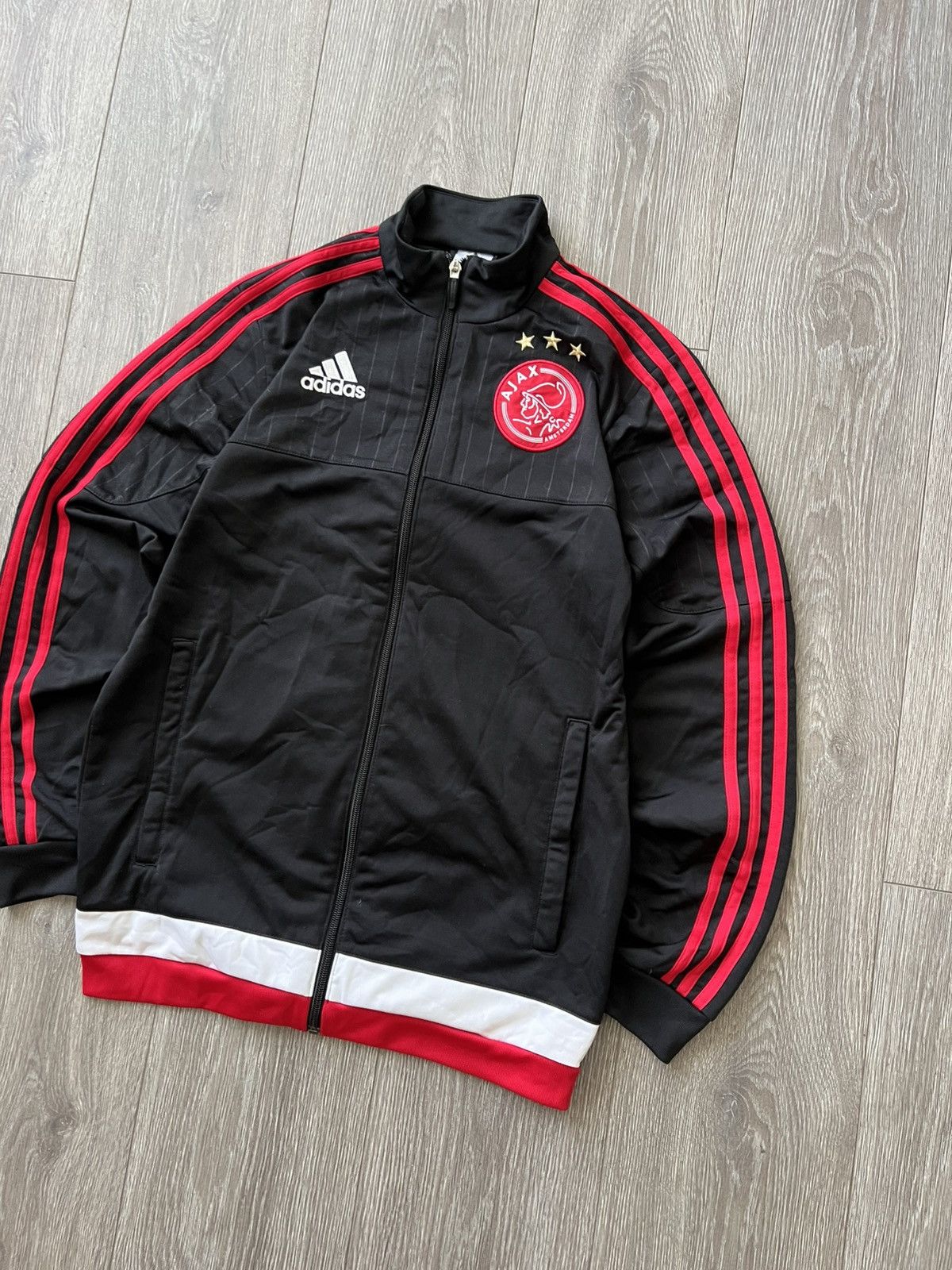 Adidas Vintage Ajax Amsterdam Adidas Track Jacket Football Size US S / EU 44-46 / 1 - 2 Thumbnail