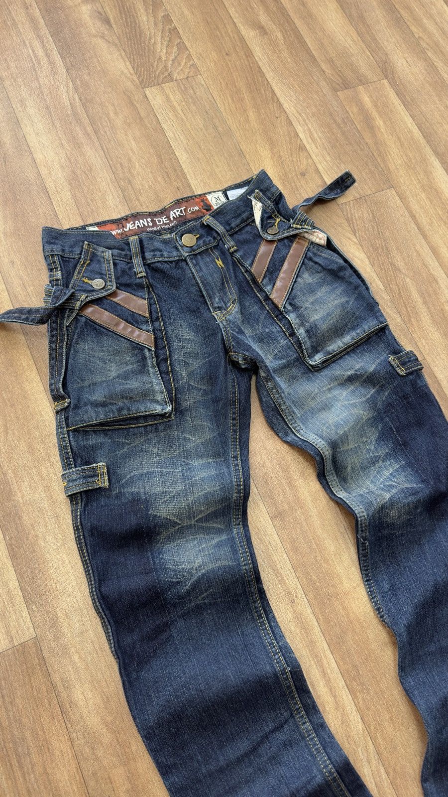 Japanese Brand Rare Vintage Brand Jeans De Art Tactical Flared Jeans 1990s Size US 31 - 3 Thumbnail
