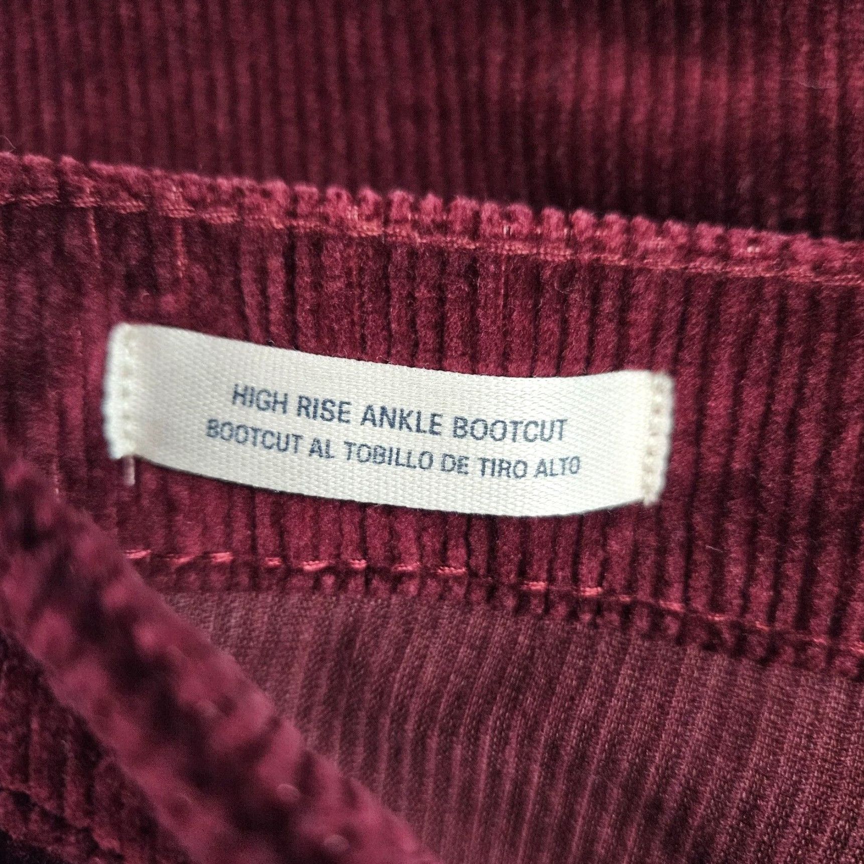 Vintage Universal Thread Womens Corduroy Pants Bootcut Ankle Sz 00 Maroon Mid Rise Size 24" / US 00 / IT 34 - 7 Thumbnail