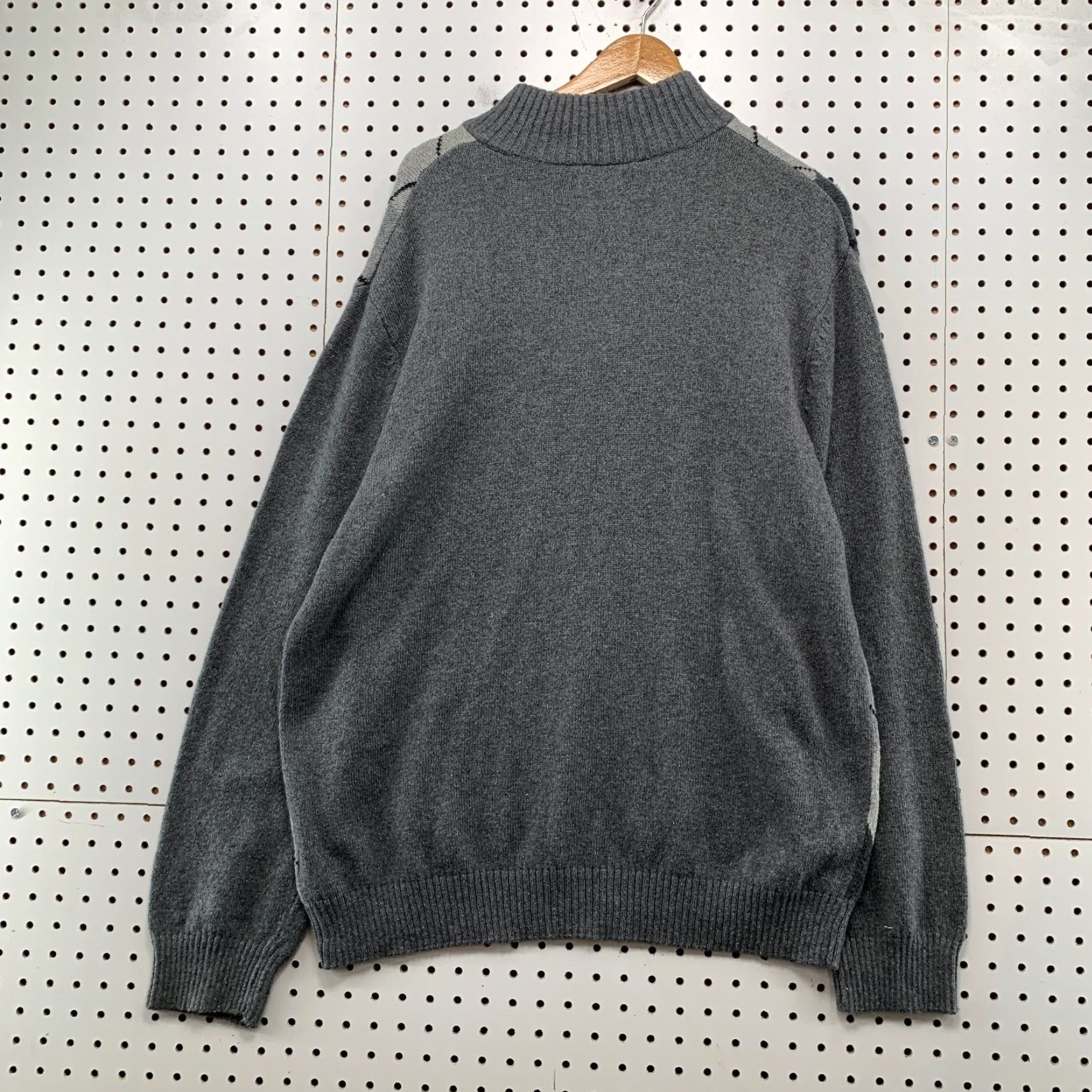 Vintage Consensus Wool Argyle 1/4 Zip Knit Sweater Mens XL Gray NWT Business Work Mock Neck Long Sleeve Winter Fall Pullover Zipper Sweatery? Size US XL / EU 56 / 4 - 7 Thumbnail