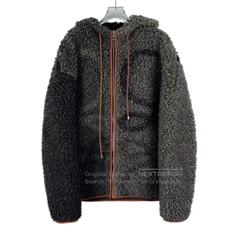 Loewe Loewe Black and grey logo floral hooded drawstring zip lon Size M / US 6-8 / IT 42-44 - 1 Thumbnail