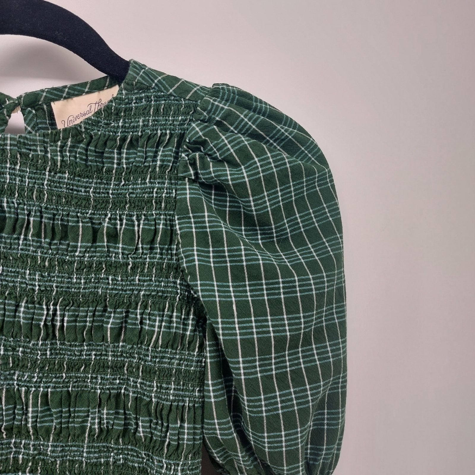 Other Universal Thread Green Plaid Women's Top Puffy Sleeves XS Size XS / US 0-2 / IT 36-38 - 7 Thumbnail