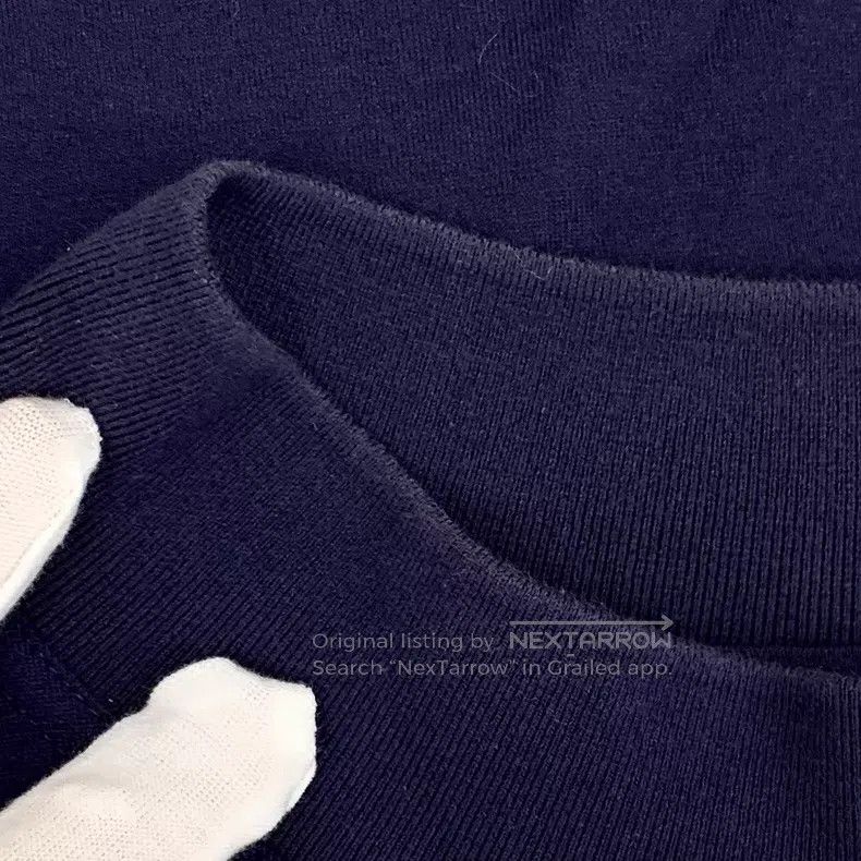 Hermes Hermes Dark Blue Lock Stitch Printed Cotton Crew Neck Shor Size S / US 4 / IT 40 - 8 Thumbnail