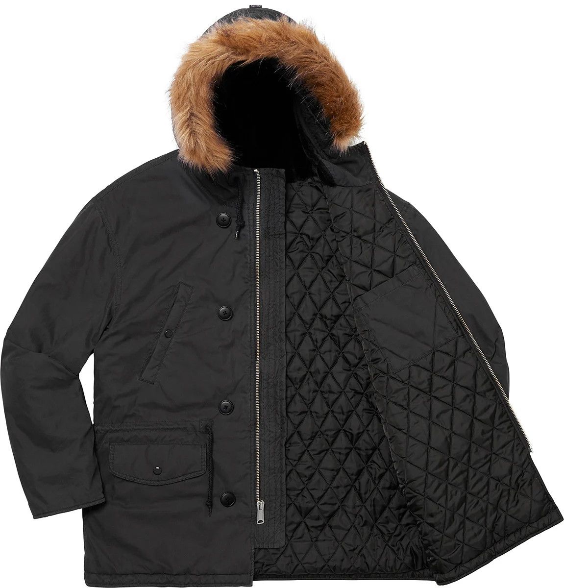 Supreme Spellout N-3B Parka Black Jacket medium