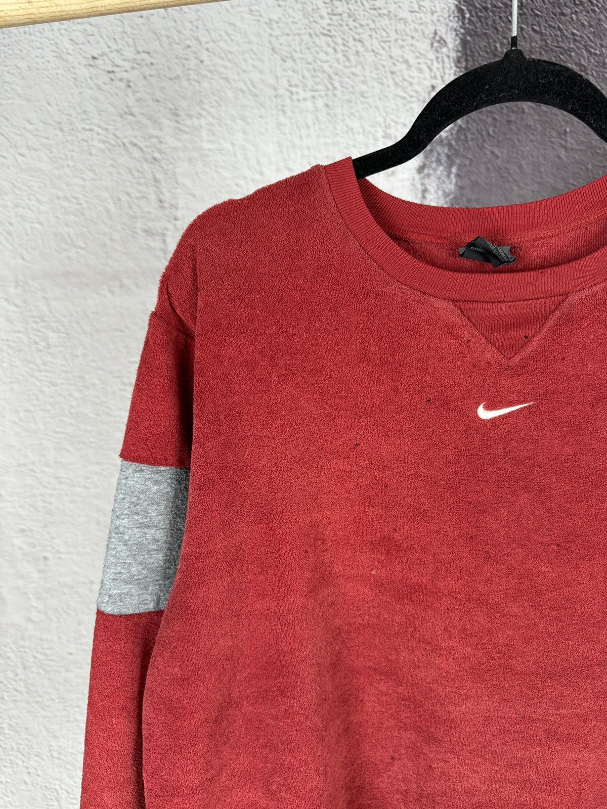 Nike Nike vintage y2k fleece double swoosh distressed sweatshirt Size US L / EU 52-54 / 3 - 3 Thumbnail