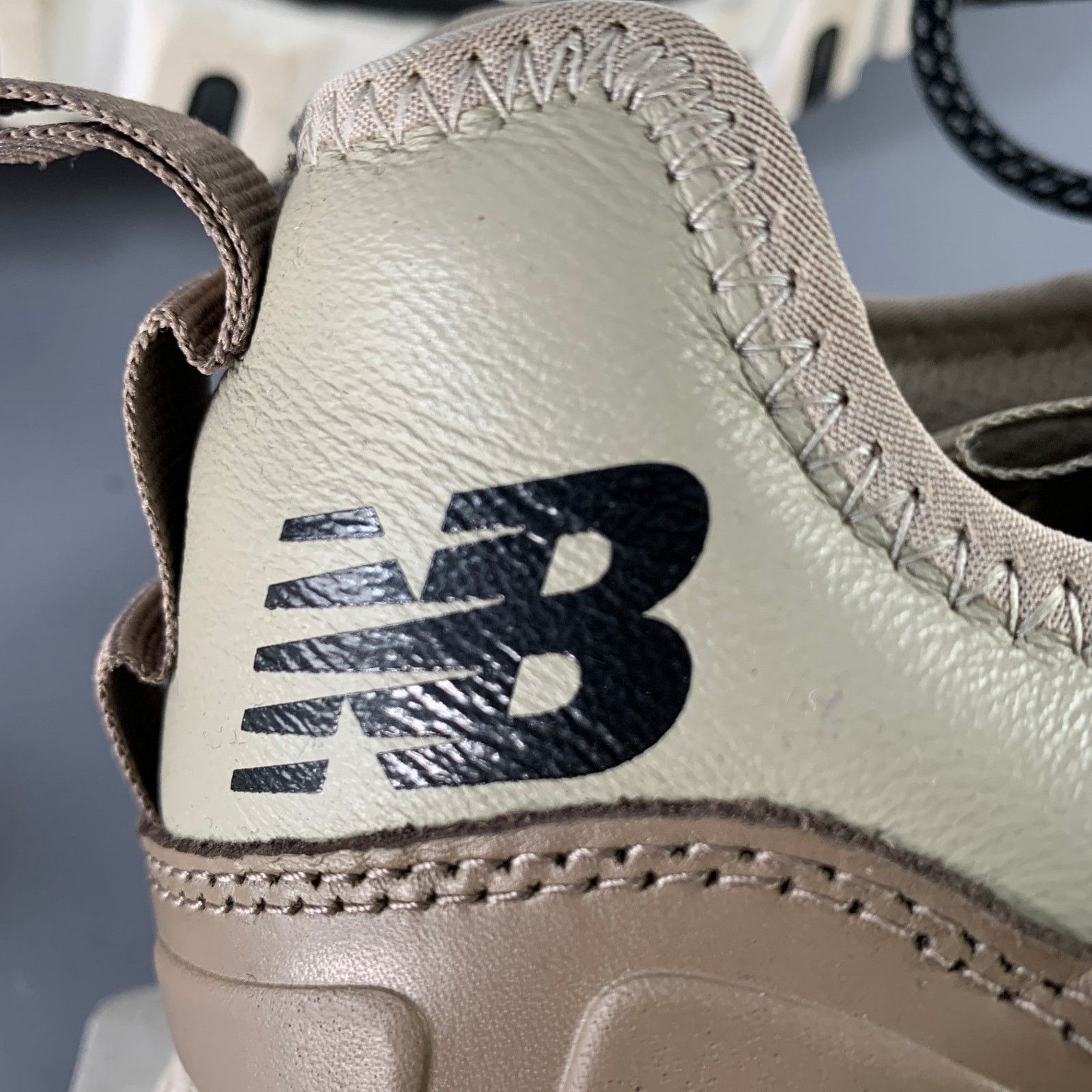 New Balance 10.5 X-RACER Grey Tan Color Block Leather Lace Up Sneakers Size US 10.5 / EU 43-44 - 8 Thumbnail