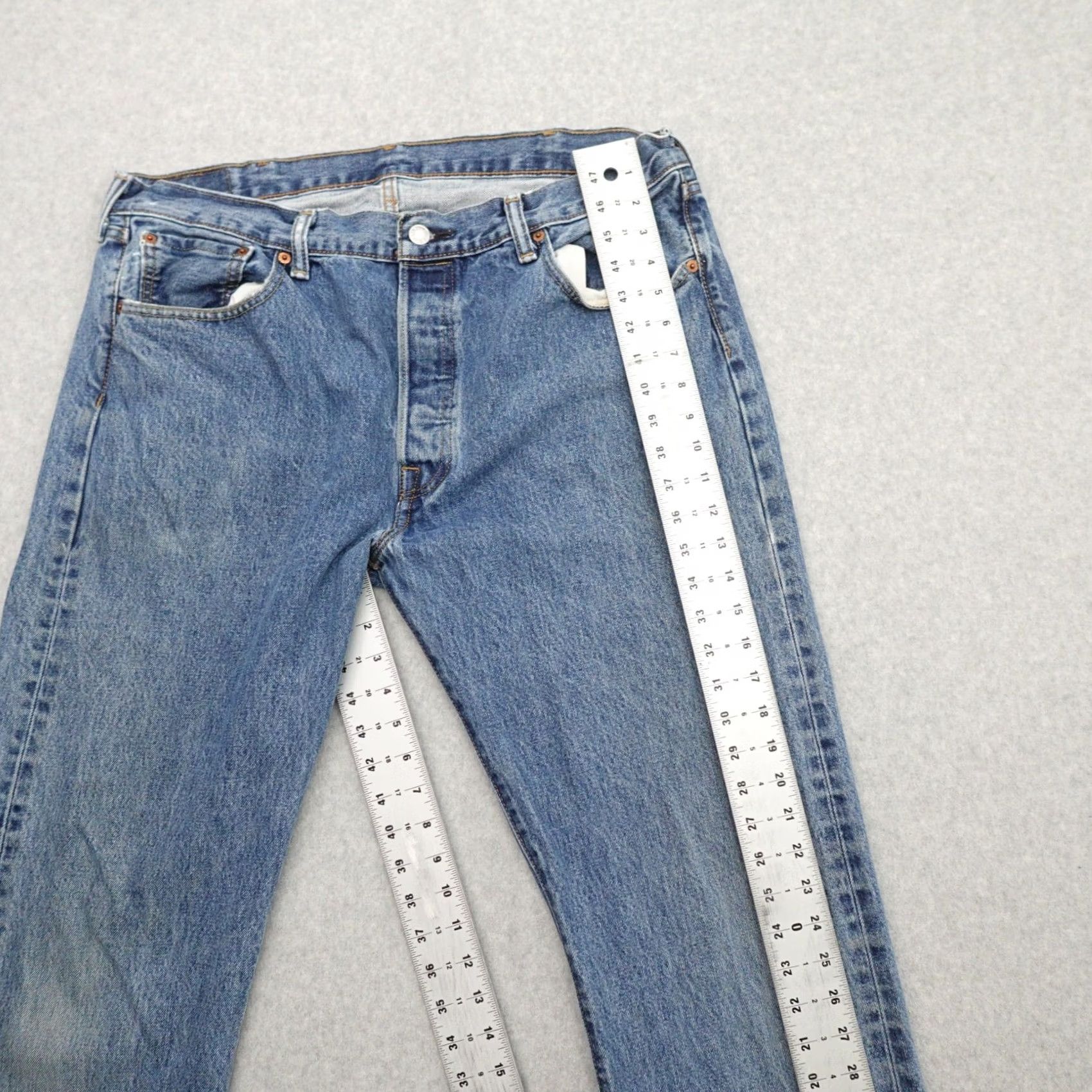 Levi's LEVI'S 501xx Jeans 38 (38X34) Straight Denim Button Fly Men’s Blue 537303 Size US 38 / EU 54 - 6 Thumbnail