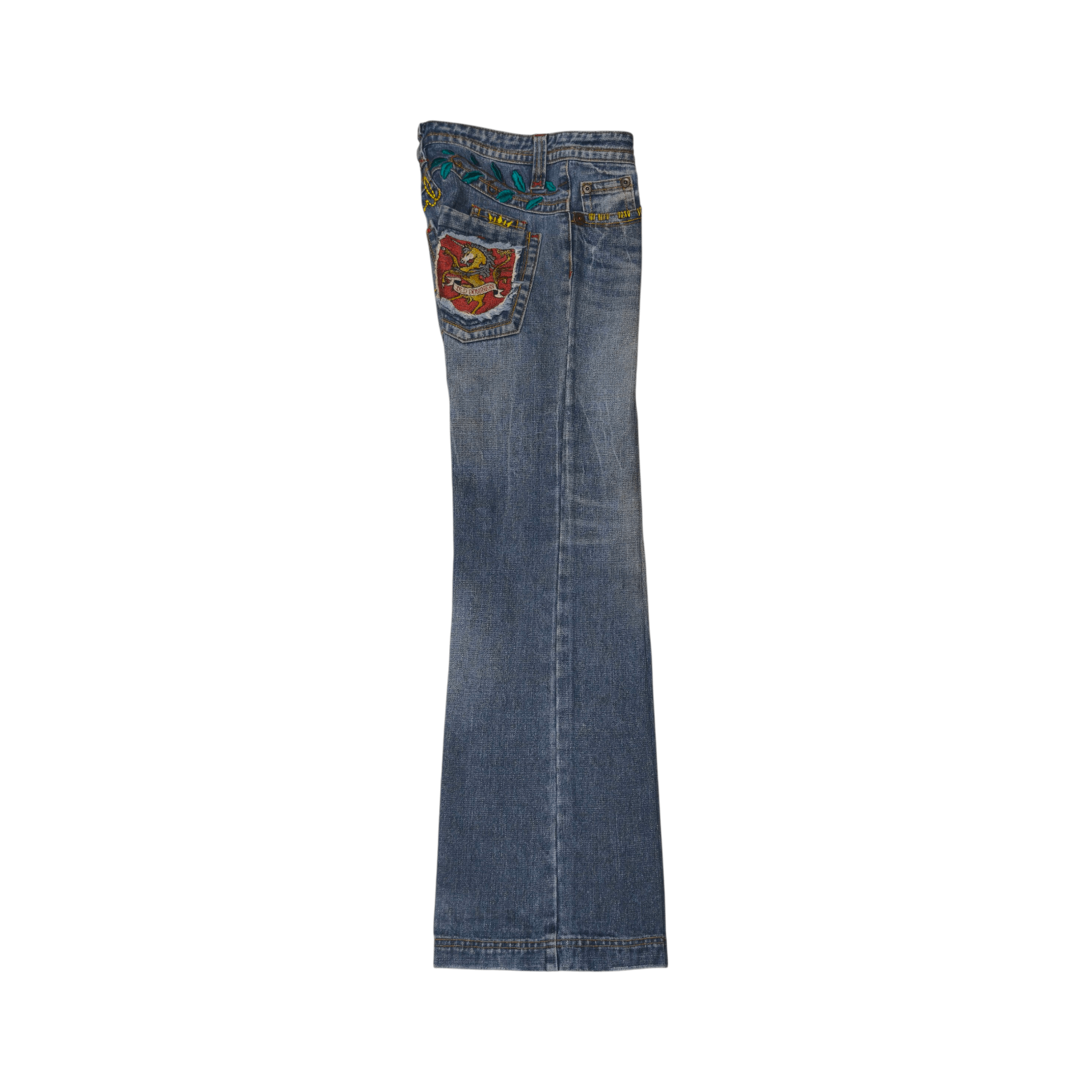 Japanese Brand The Rhythm Soul Flare Jeans Y2K Japanese Pants Ifsixwasnine Size 29" - 3 Thumbnail