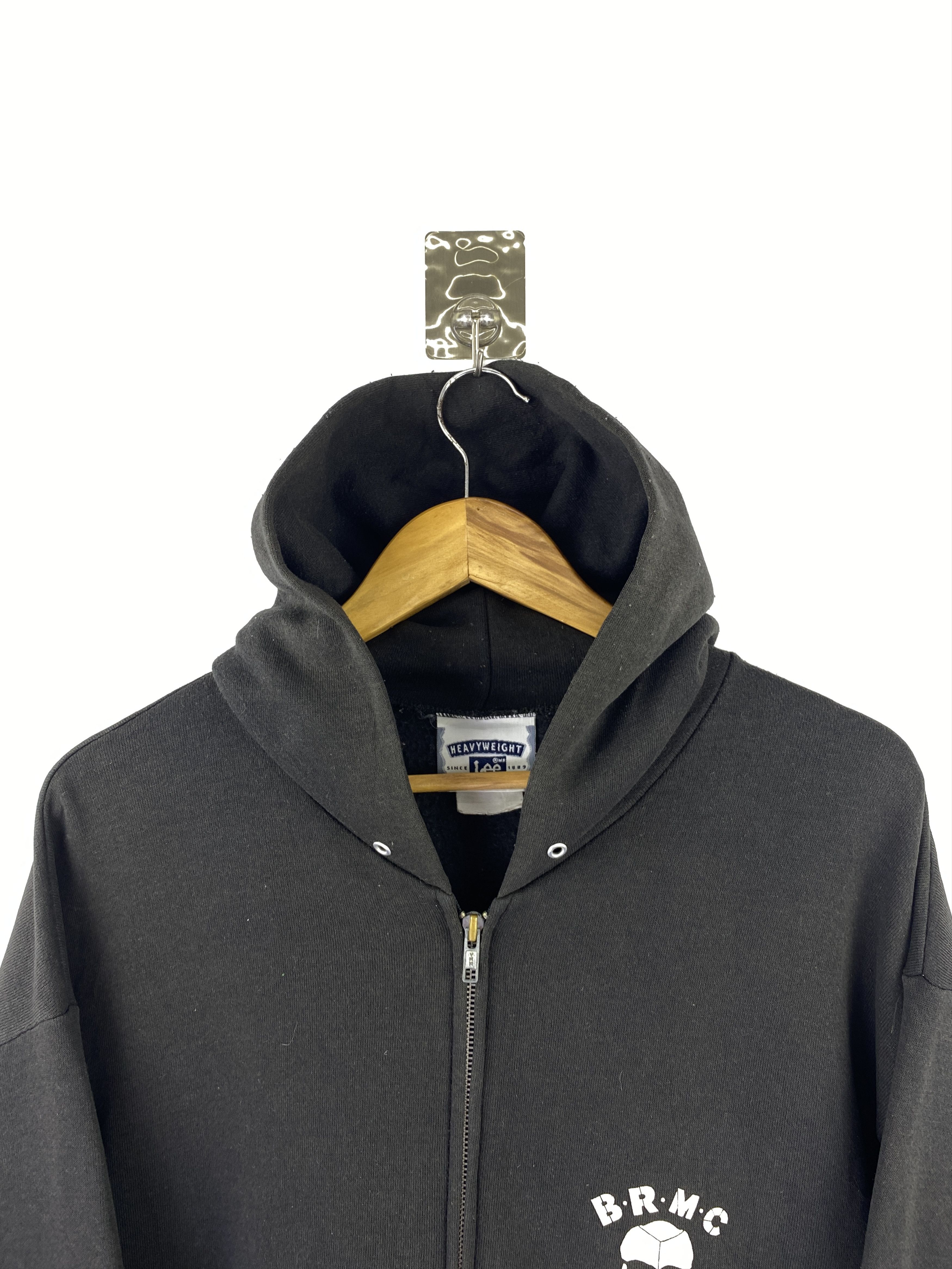 Lee Vintage 90s Lee BMRC Biker Style Zipper Up Hoodie SH0445 Size US XL / EU 56 / 4 - 4 Thumbnail