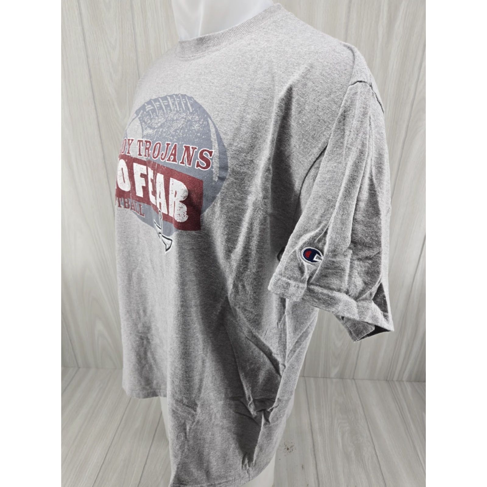 Champion VINTAGE Troy University Trojans No Fear Football Gray T-Shirt Adult XL Champion Size US XL / EU 56 / 4 - 6 Thumbnail