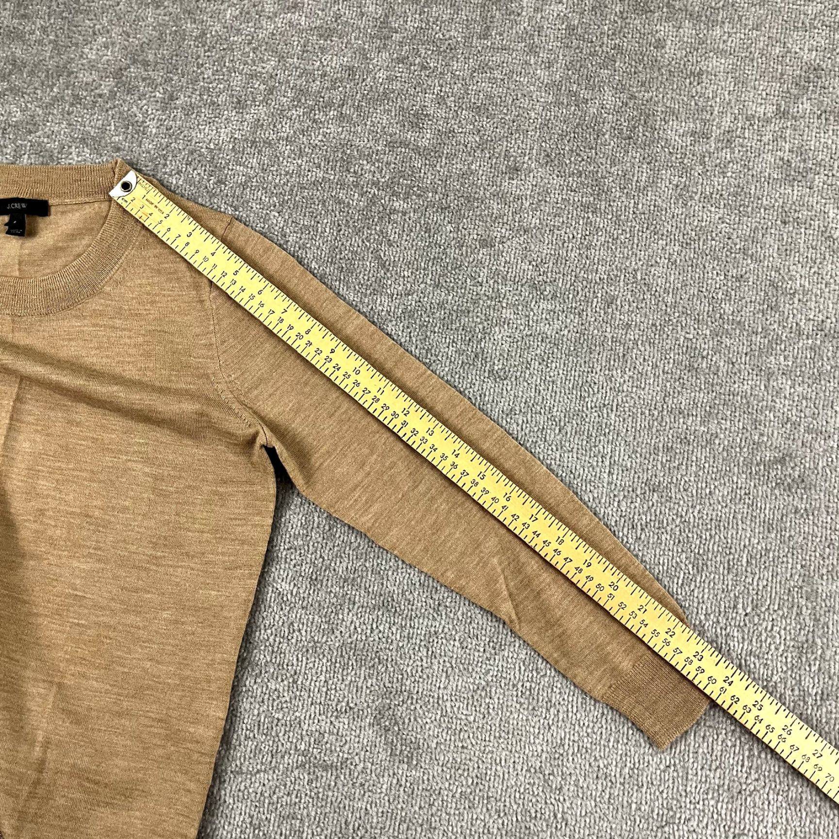 J.Crew J.CREW Lightweight Knit Sweater Women Small Brown Merino Wool Crew Neck Regular Fit Size S / US 4 / IT 40 - 6 Thumbnail
