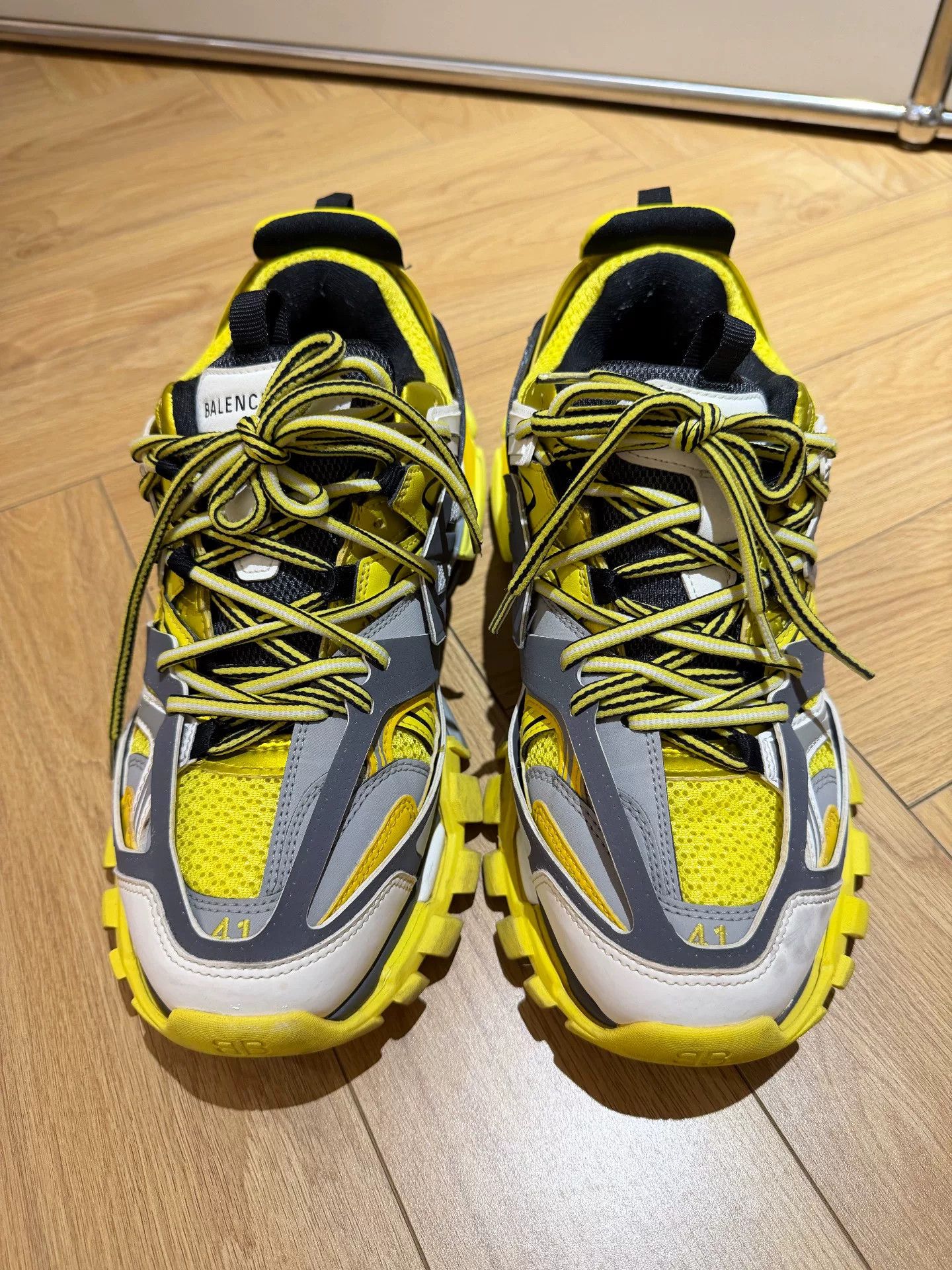 Balenciaga balenciaga gray and yellow track sneakers Size US 10 / EU 43 - 1 Thumbnail