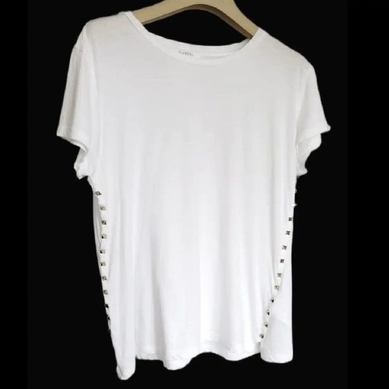 Valentino Valentino White Cotton Short Sleeve T-Shirt 0089 Size M / US 6-8 / IT 42-44 - 1 Thumbnail