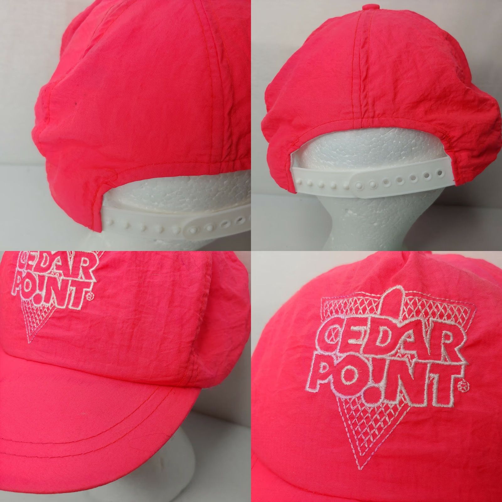 Pinko VINTAGE Cedar Point Pink Neon Nylon Cap Embroidered Retro Snap Back Men Adjustable Pink Size ONE SIZE - 8 Thumbnail