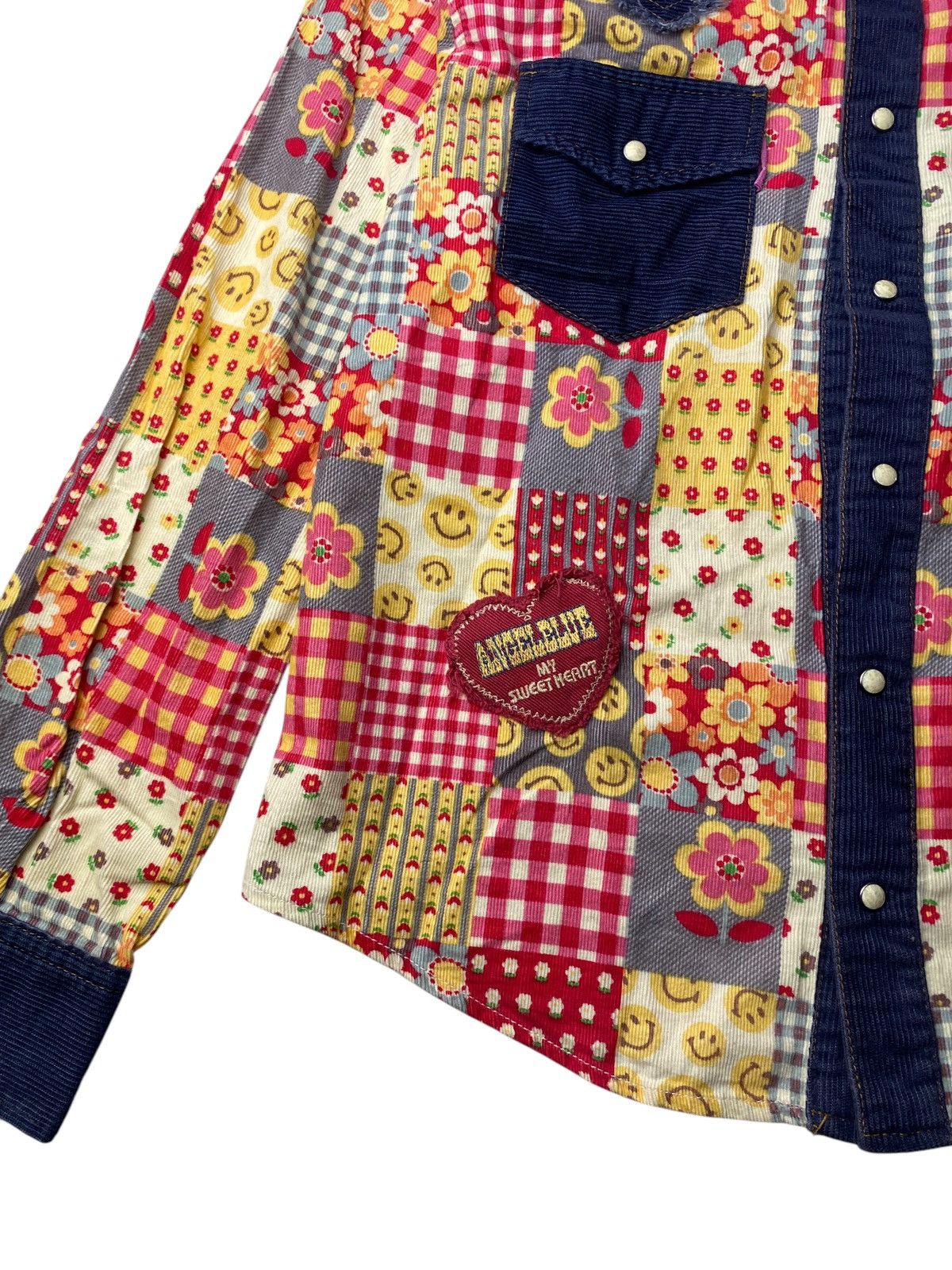 Angel Blue 2000's Angel Blue Patchwork Corduroy Shirts Size US M / EU 48-50 / 2 - 4 Thumbnail