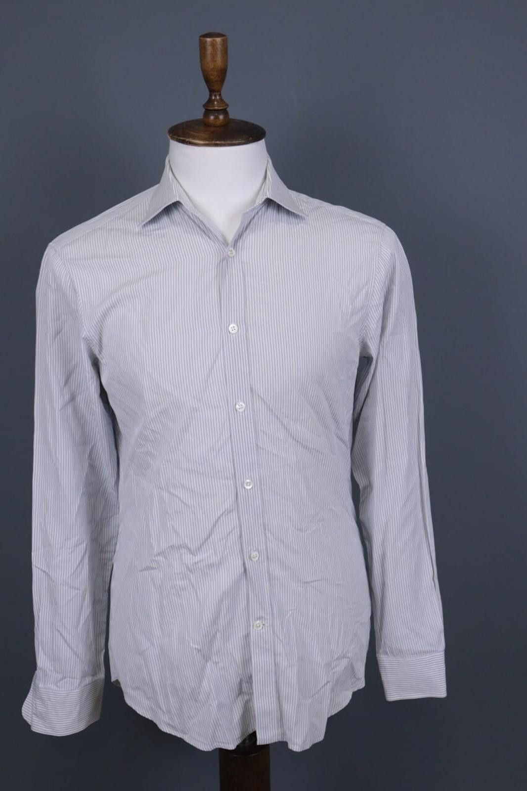 Gieves & Hawkes Gieves & Hawkes Gray Pinstripe Dress Shirt Size 15 1/2 Size US M / EU 48-50 / 2 - 1 Thumbnail