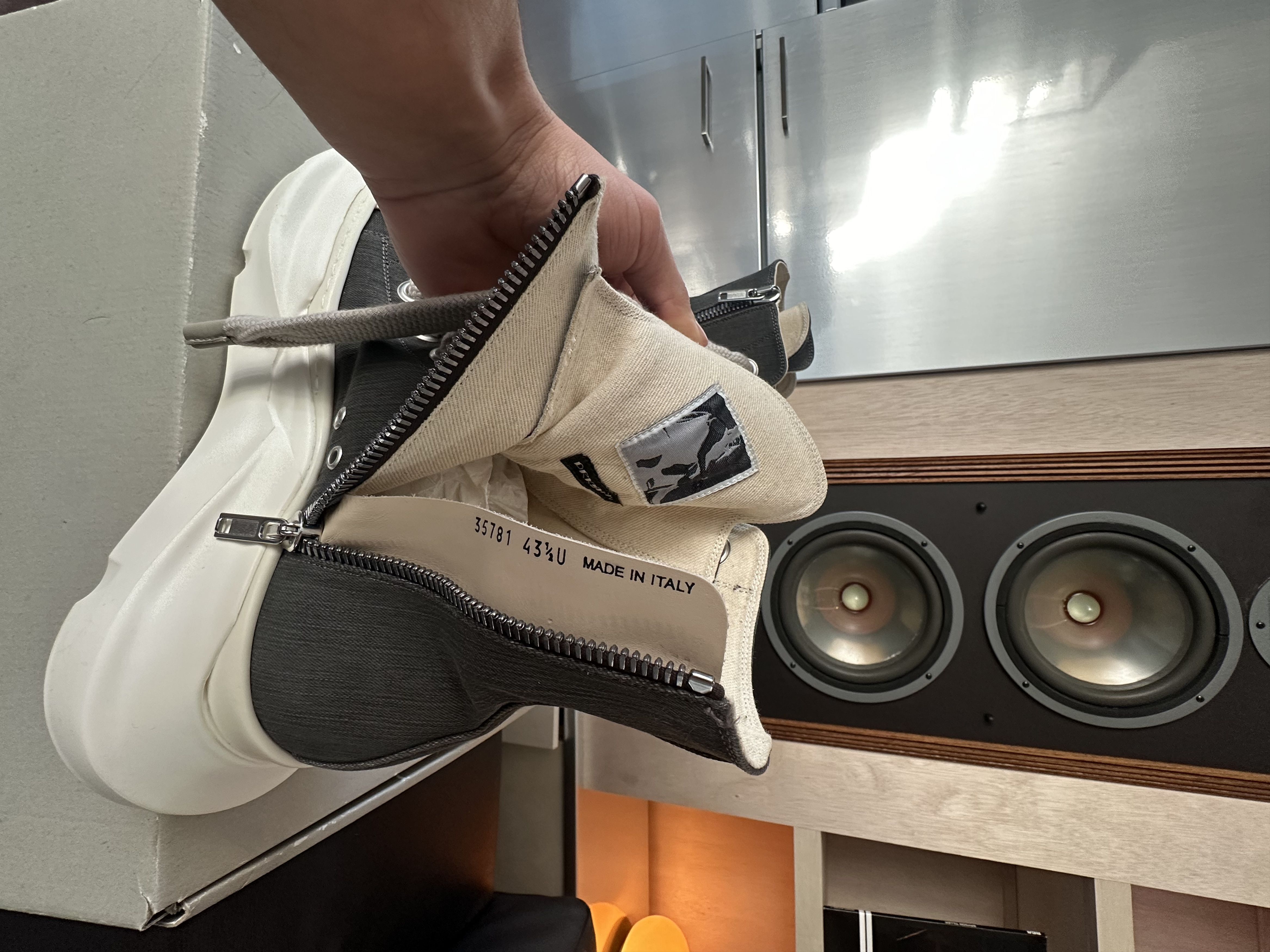 Rick Owens Drkshdw Abstract Jumbo Lace Grey Size 43.5/10.5