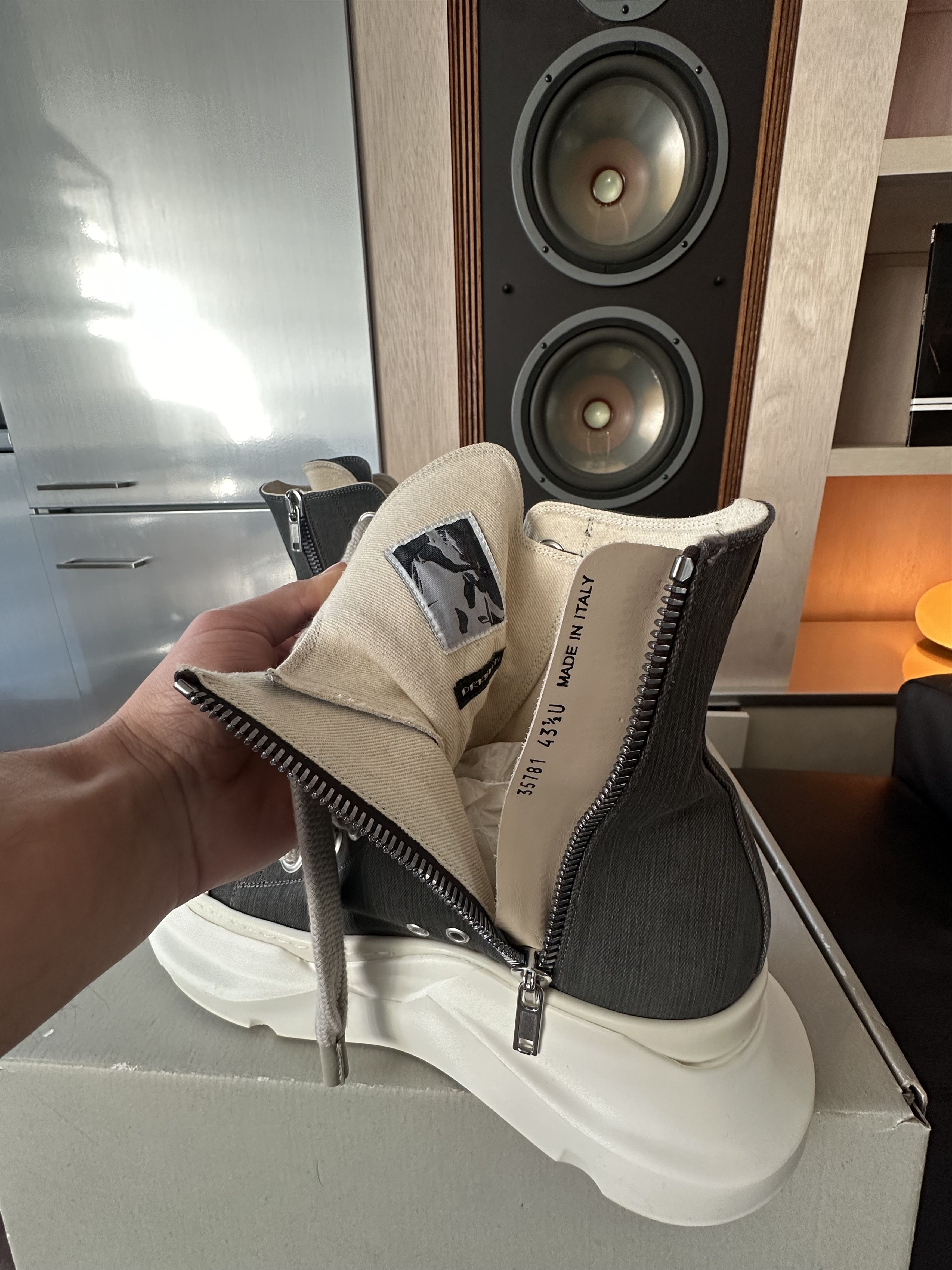 Rick Owens Drkshdw Rick Owens Drkshdw Abstract Jumbo Lace Grey Size 43.5/10.5 Size US 10.5 / EU 43-44 - 5 Thumbnail