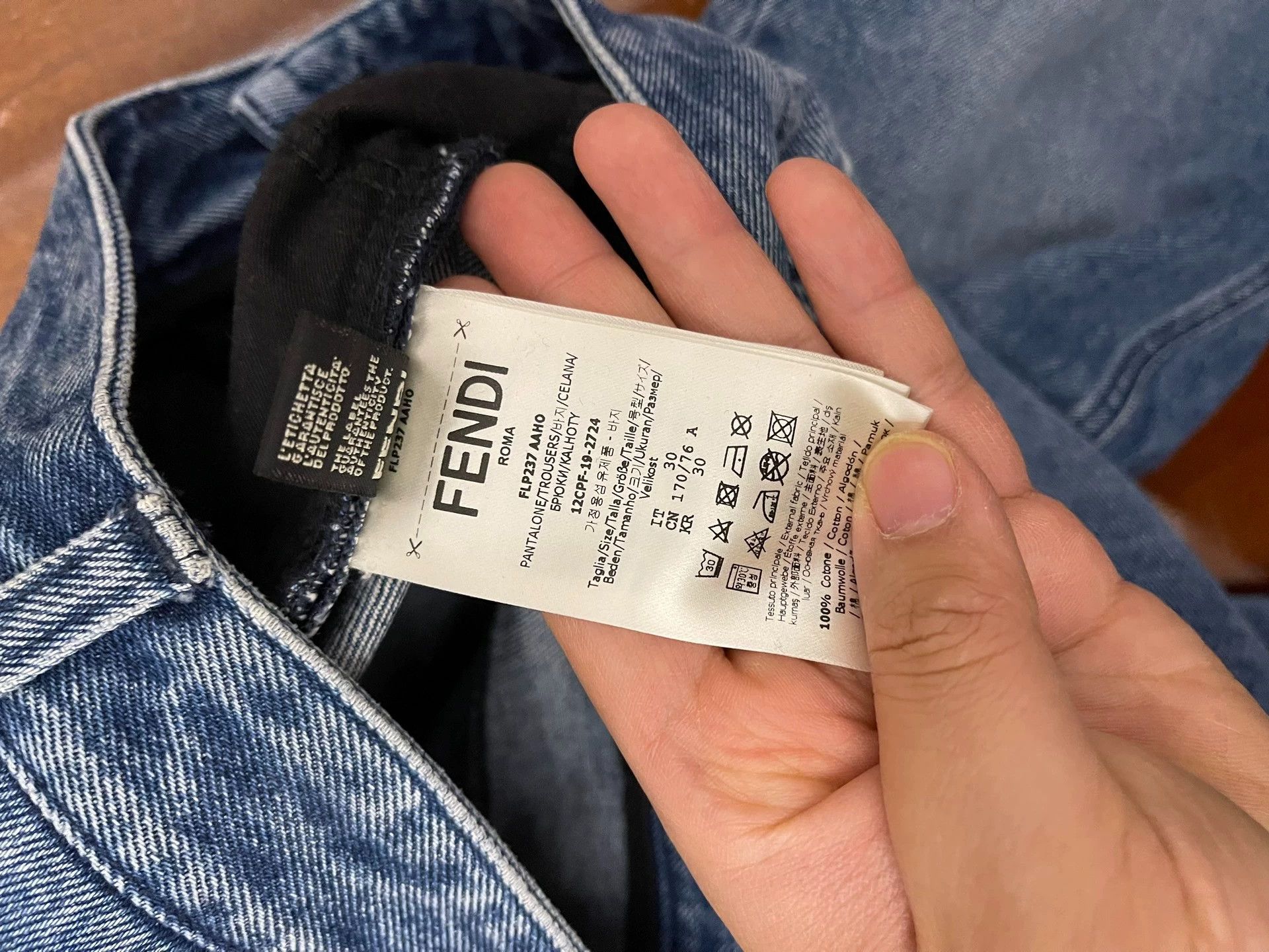 Fendi Fendi Classic Blue FF Logo Weave Hem Unisex Jeans Size 30 Size US 30 / EU 46 - 3 Thumbnail