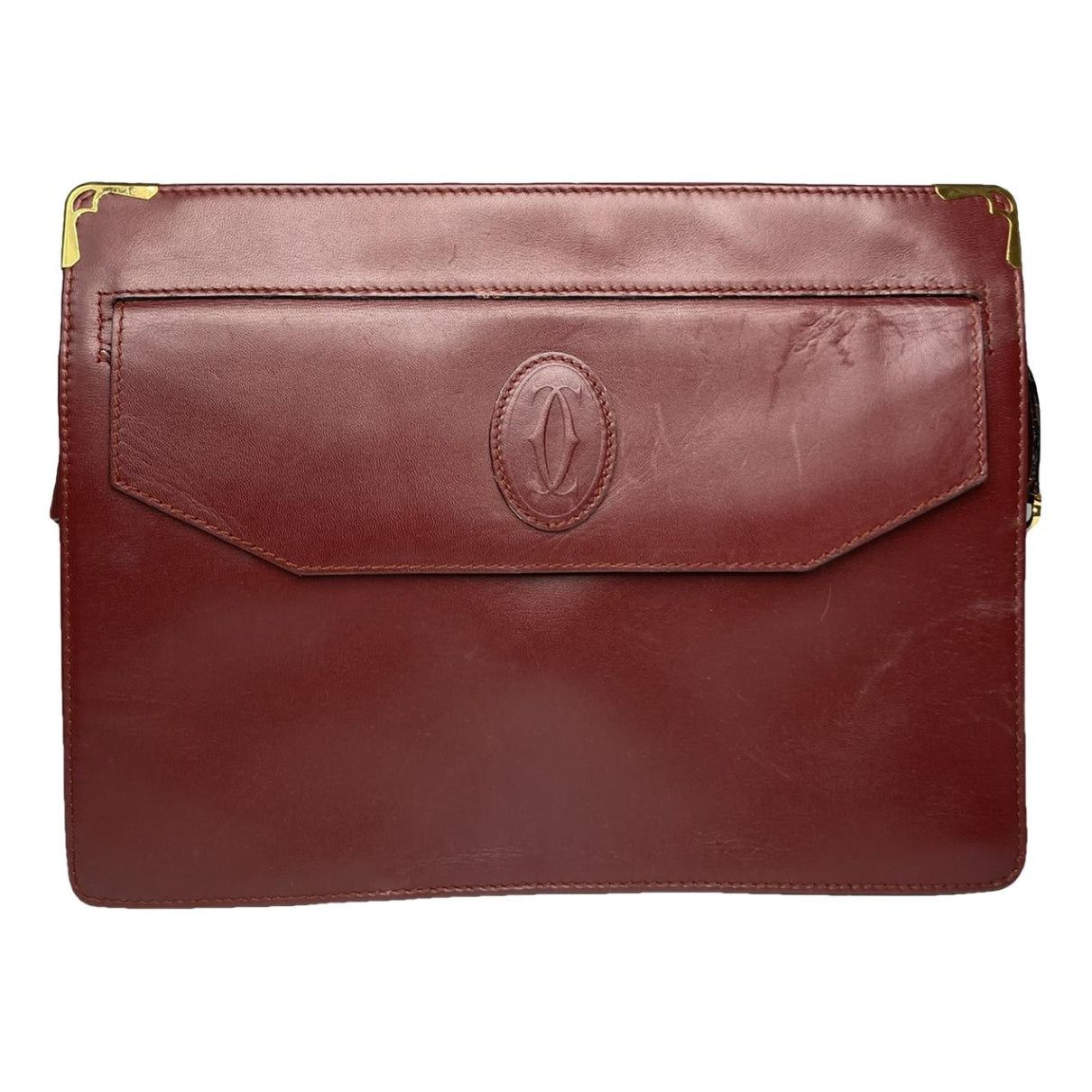 Cartier Burgundy Leather Clutch Bag Size ONE SIZE - 1 Thumbnail