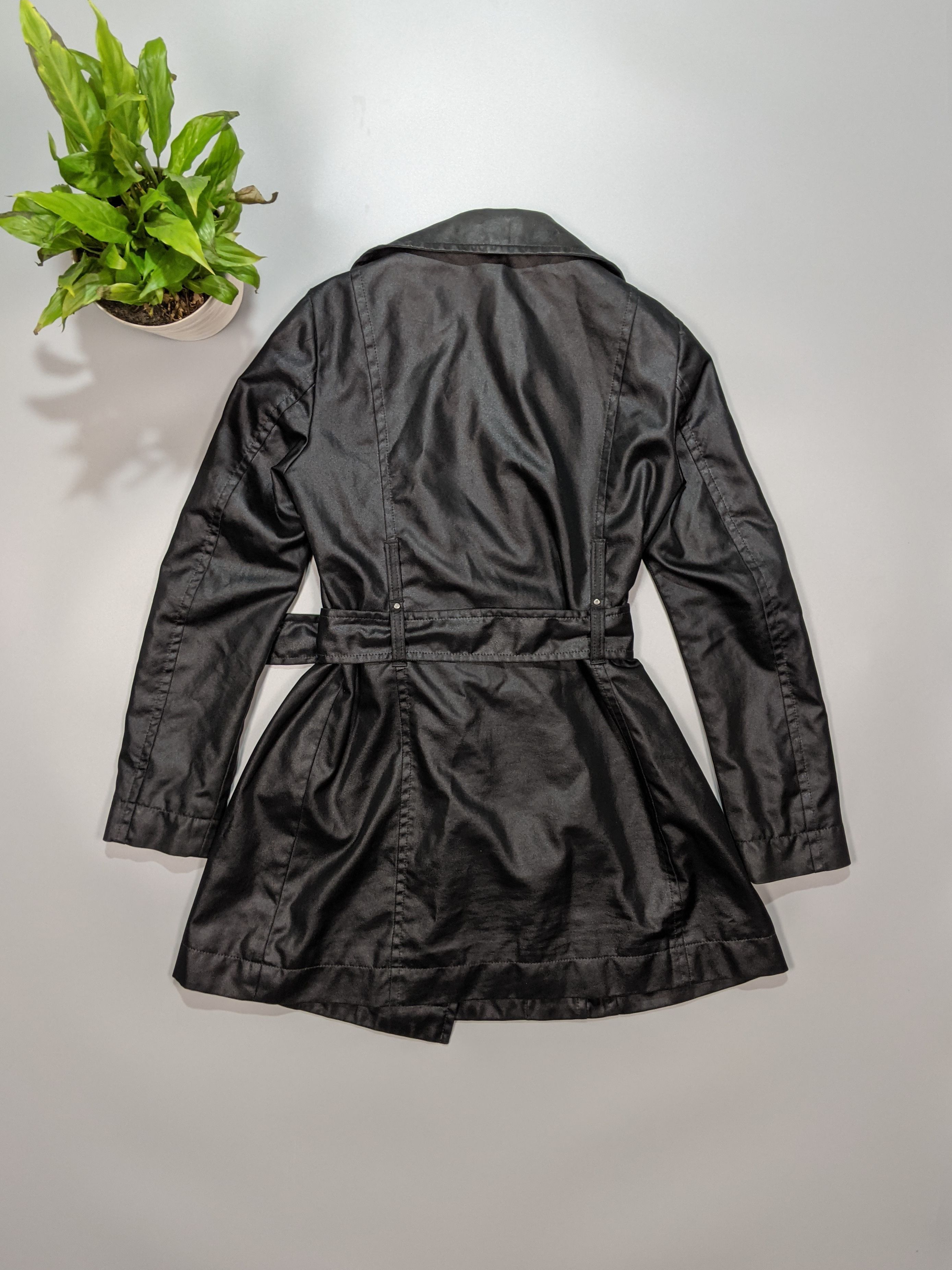 Miss Sixty Miss Sixty Vintage 90s` Women's Black Fitted Trench Coat Size M / US 6-8 / IT 42-44 - 6 Thumbnail