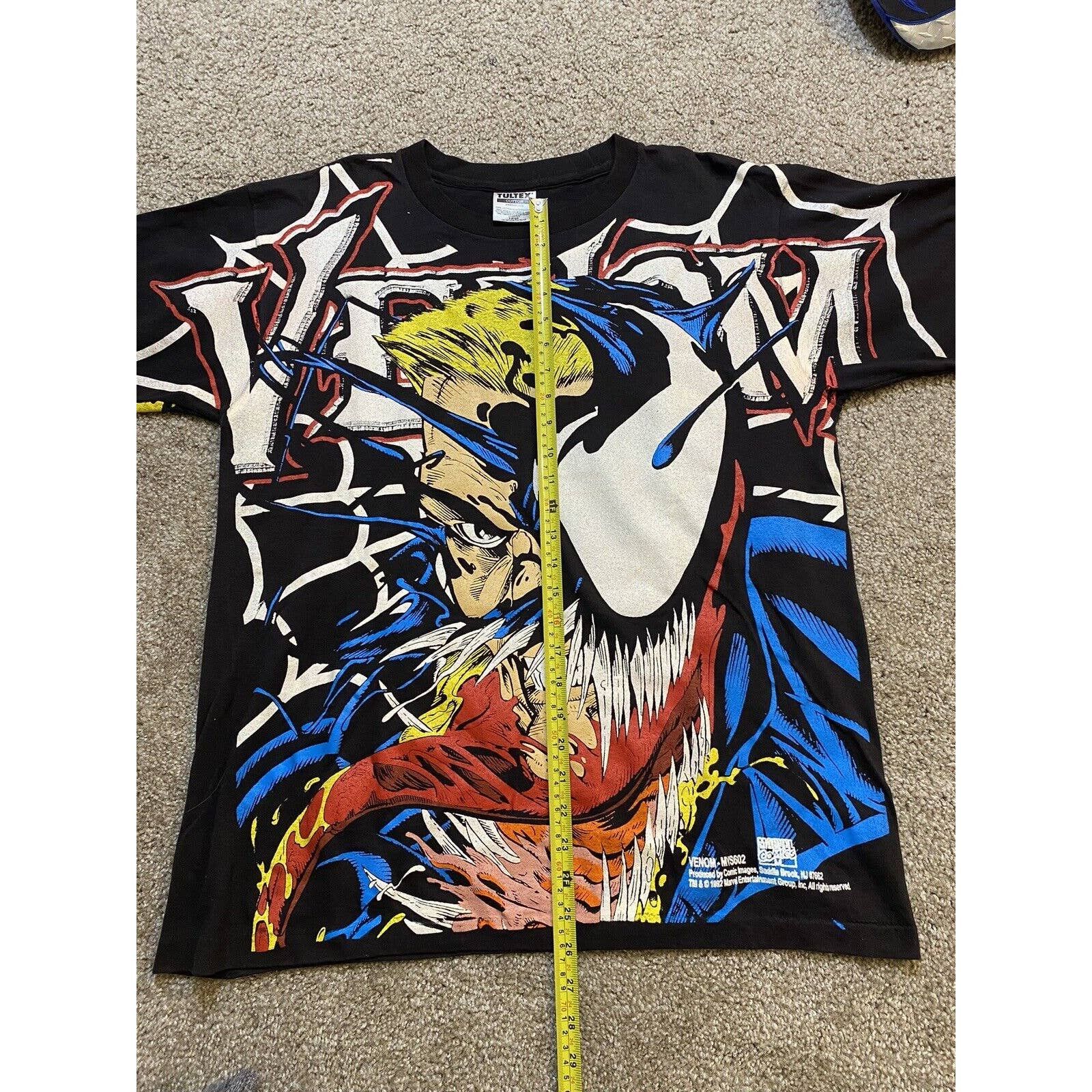 Tultex 1992 Venom Marvel Comics AOP T Shirt Single Spiderman Large Size US L / EU 52-54 / 3 - 6 Thumbnail