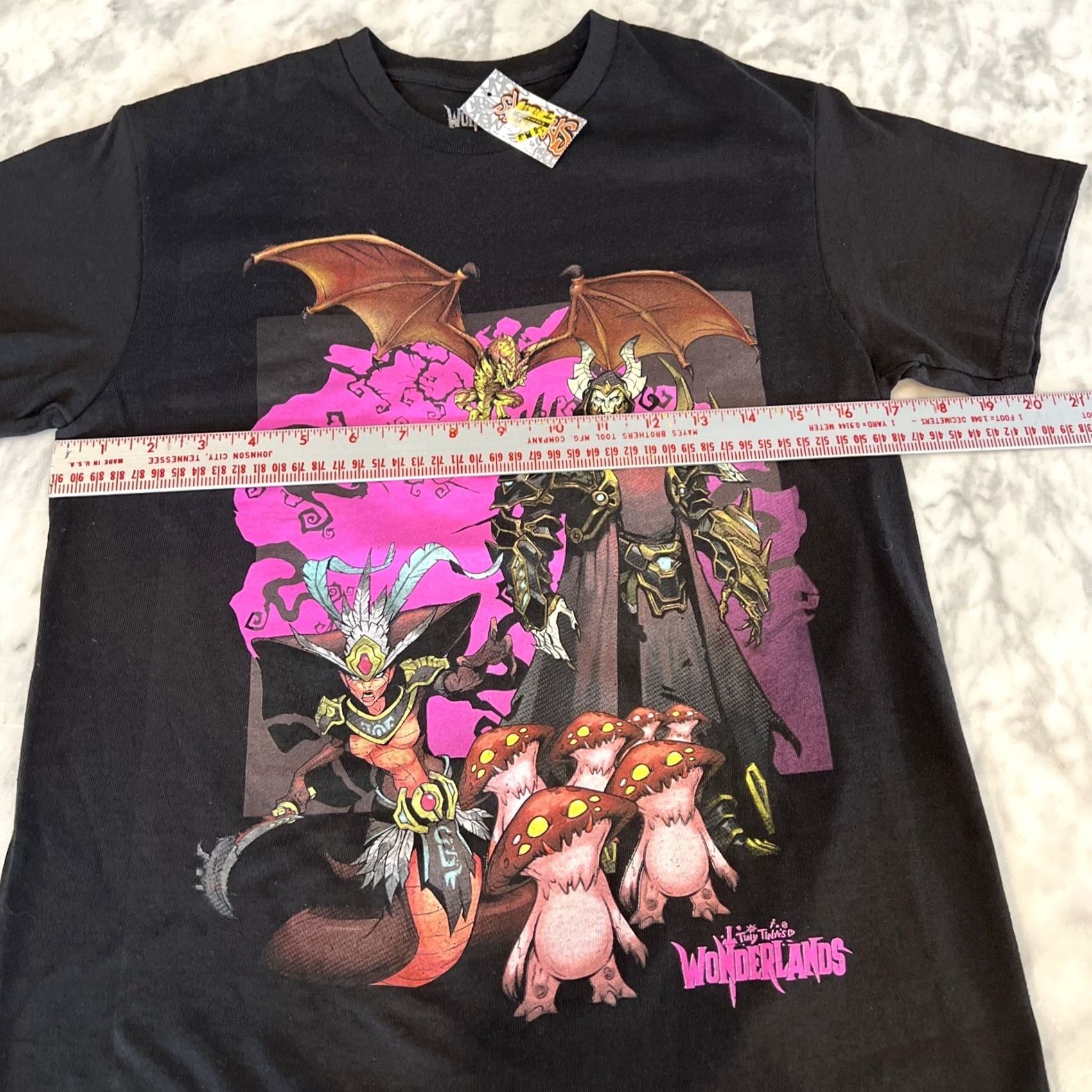 Vintage Wonderlands Tiny Tina’s Men’s Small Black Graphic T Shirt Fantasy Mushrooms NWT Size US S / EU 44-46 / 1 - 5 Thumbnail