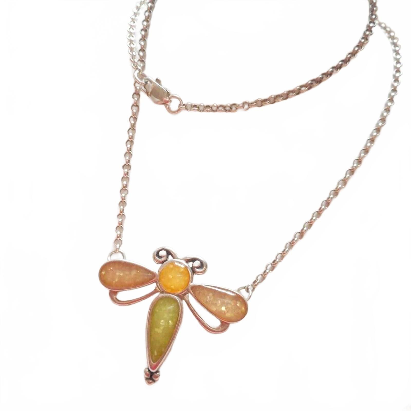 VTG Carolyn Pollack Relios 925 Sterling Dragonfly Necklace