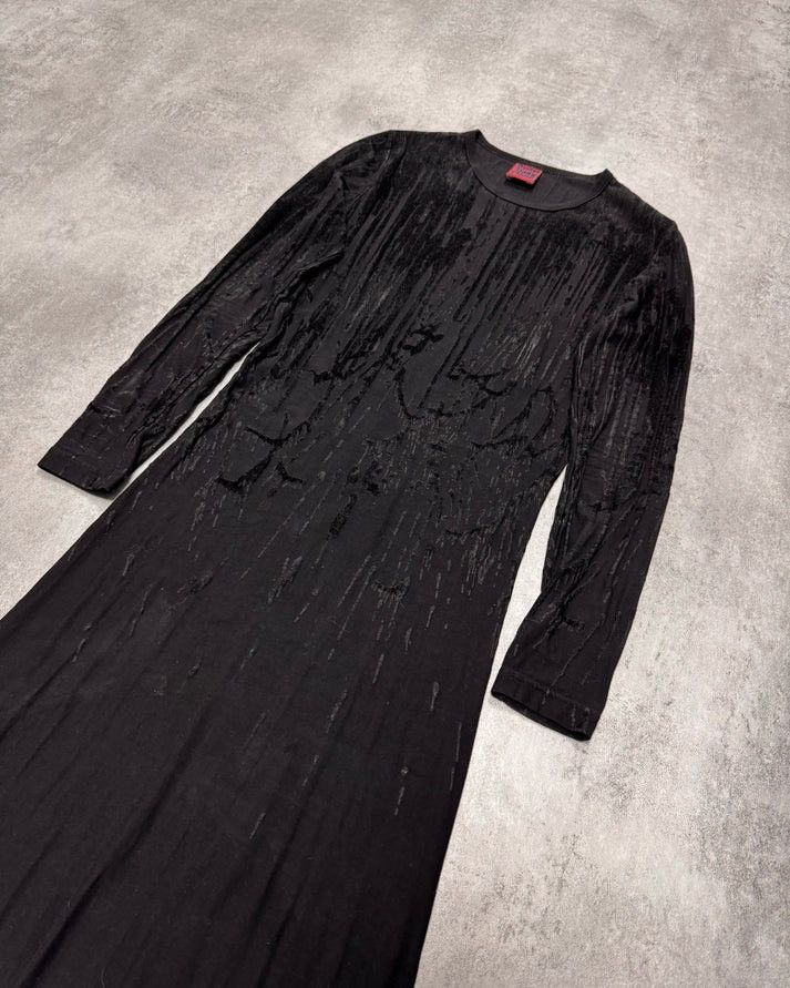 image of Jean Paul Gaultier Aw1998 Blood Drip Black Maxi Dress (Xs), Women's