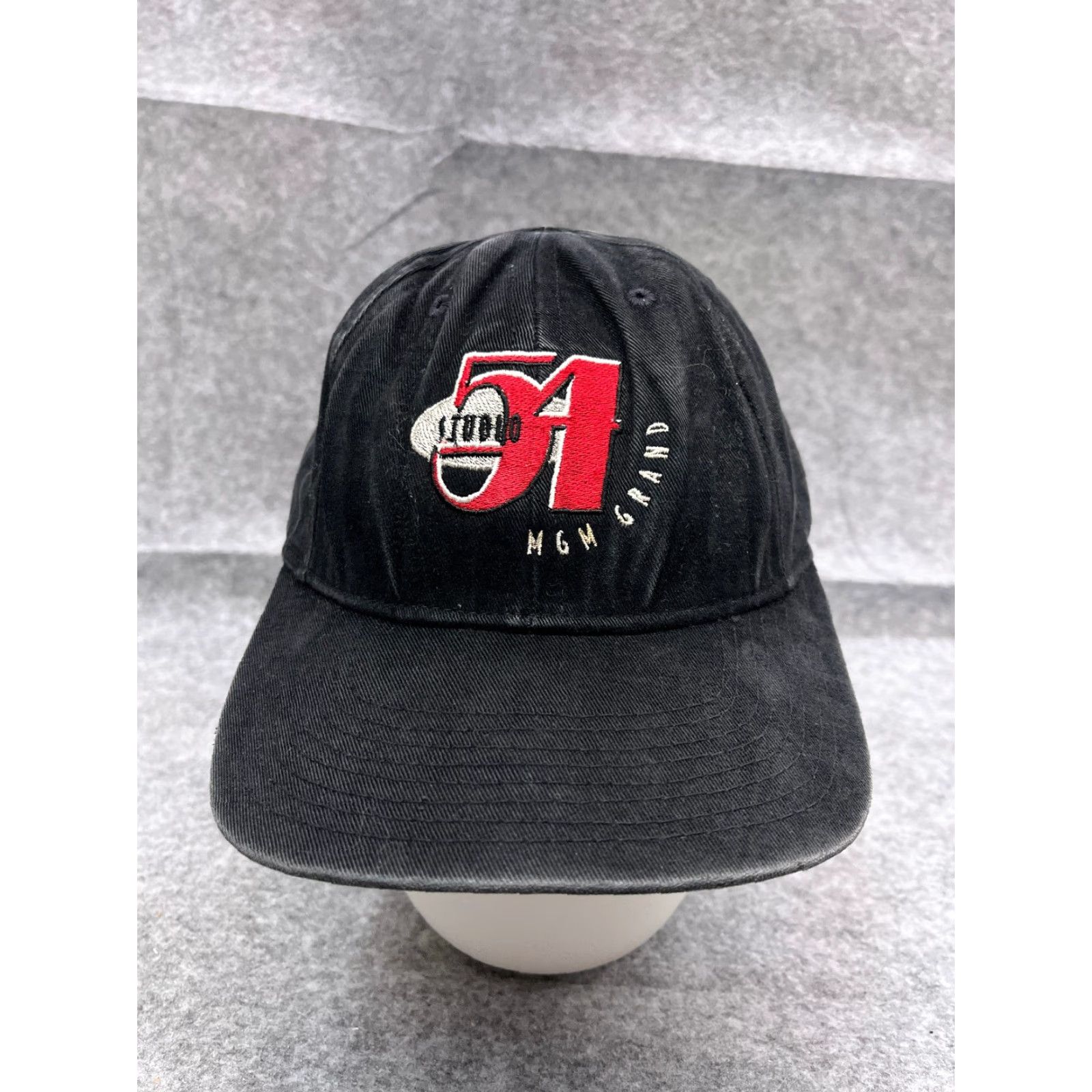 Vintage MGM Grand Hat Cap Strap Back Adult One Size Black 100% Cotton Studio 54 Las Vegas Casino Size ONE SIZE - 2 Thumbnail