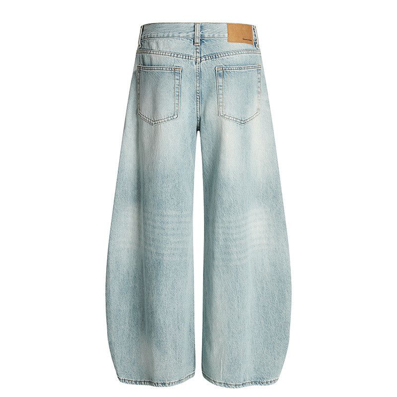Jean American retro light blue men's loose cleanfit curved jeans Size US 32 / EU 48 - 2 Thumbnail