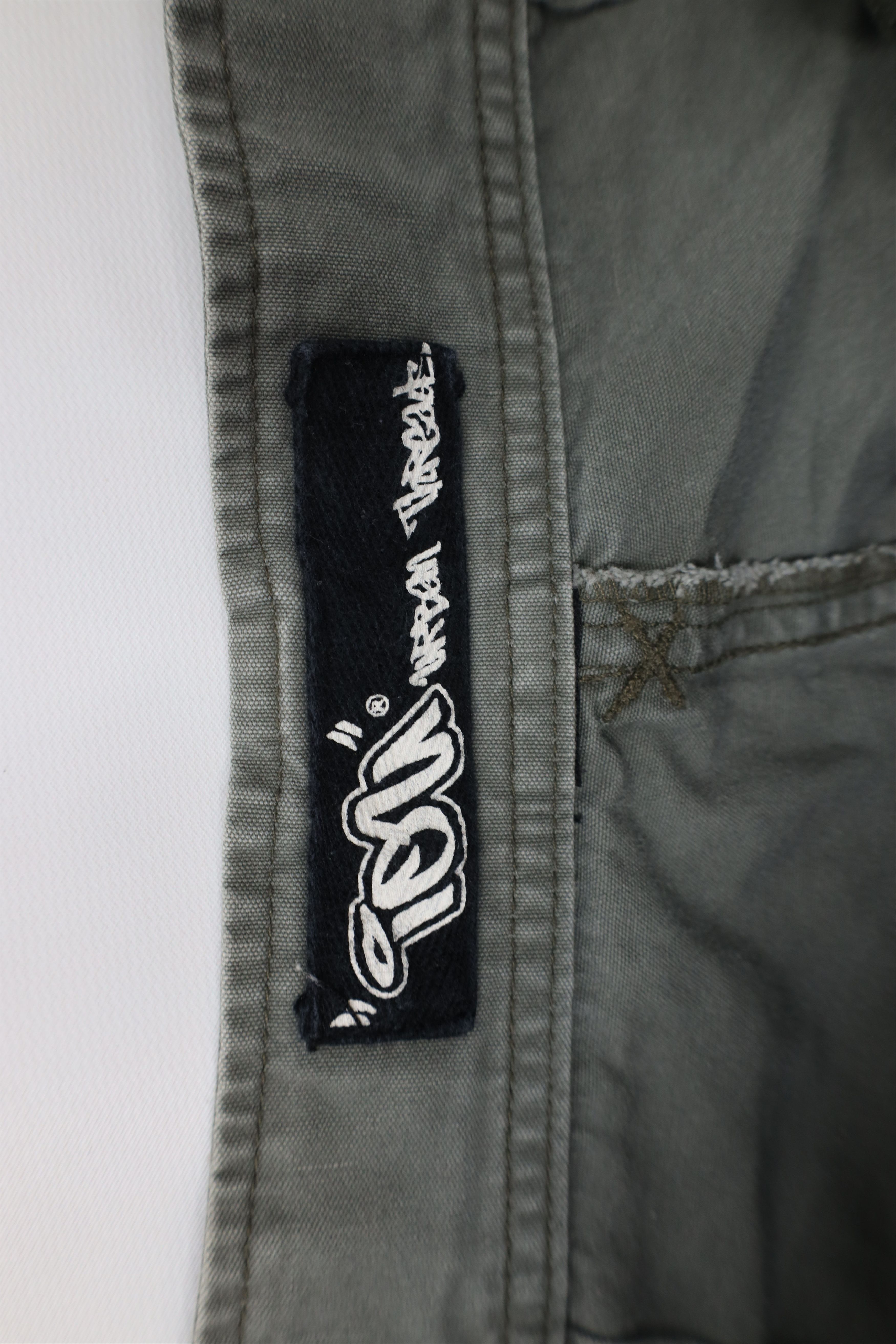 Vintage Vintage 90s IOU Baggy Fit Canvas Cargo Shorts Green Cotton Size US 34 / EU 50 - 7 Thumbnail