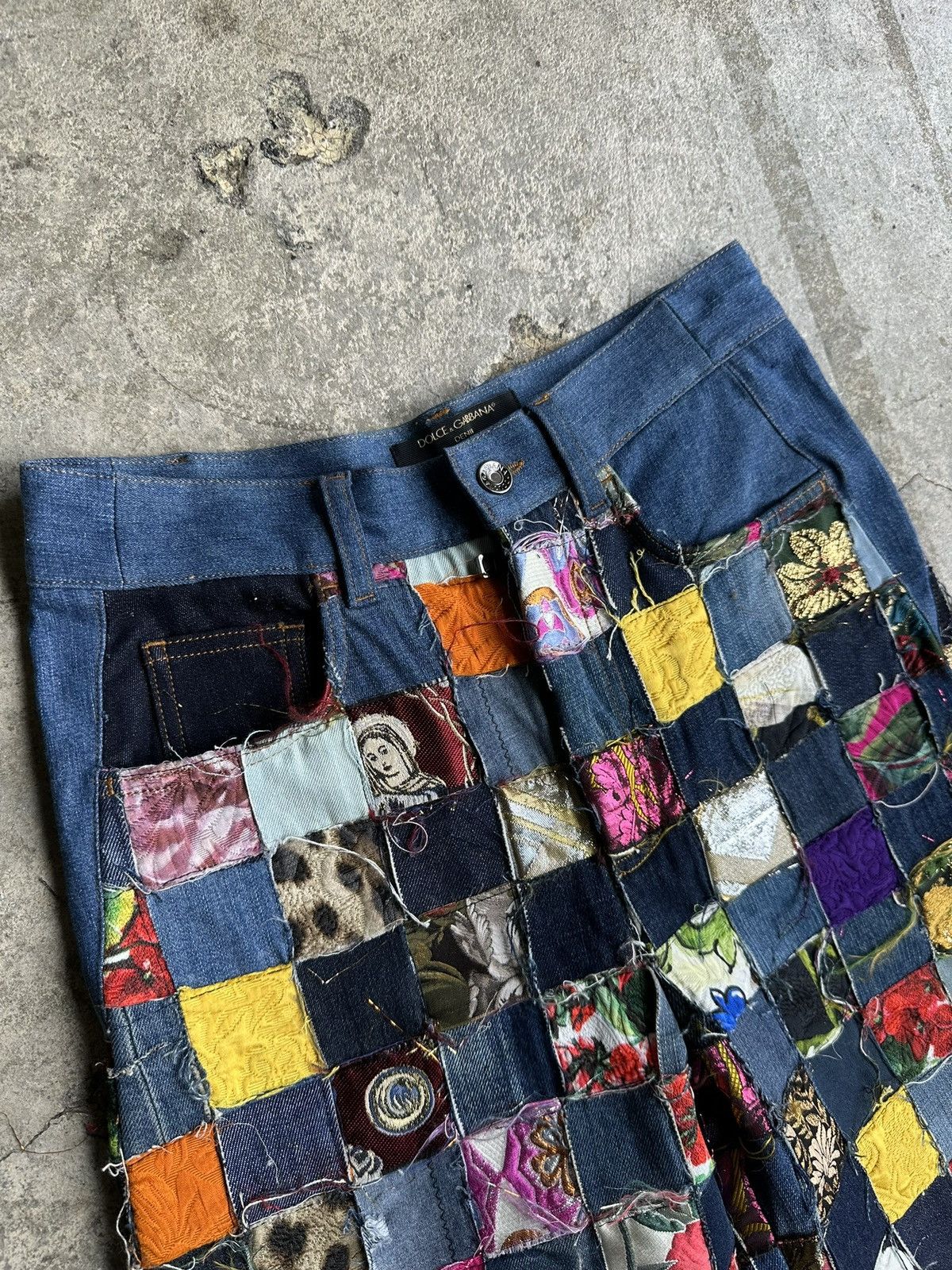 Dolce & Gabbana Patchwork rare exotic denim early 2000’s Size US 30 / EU 46 - 3 Thumbnail