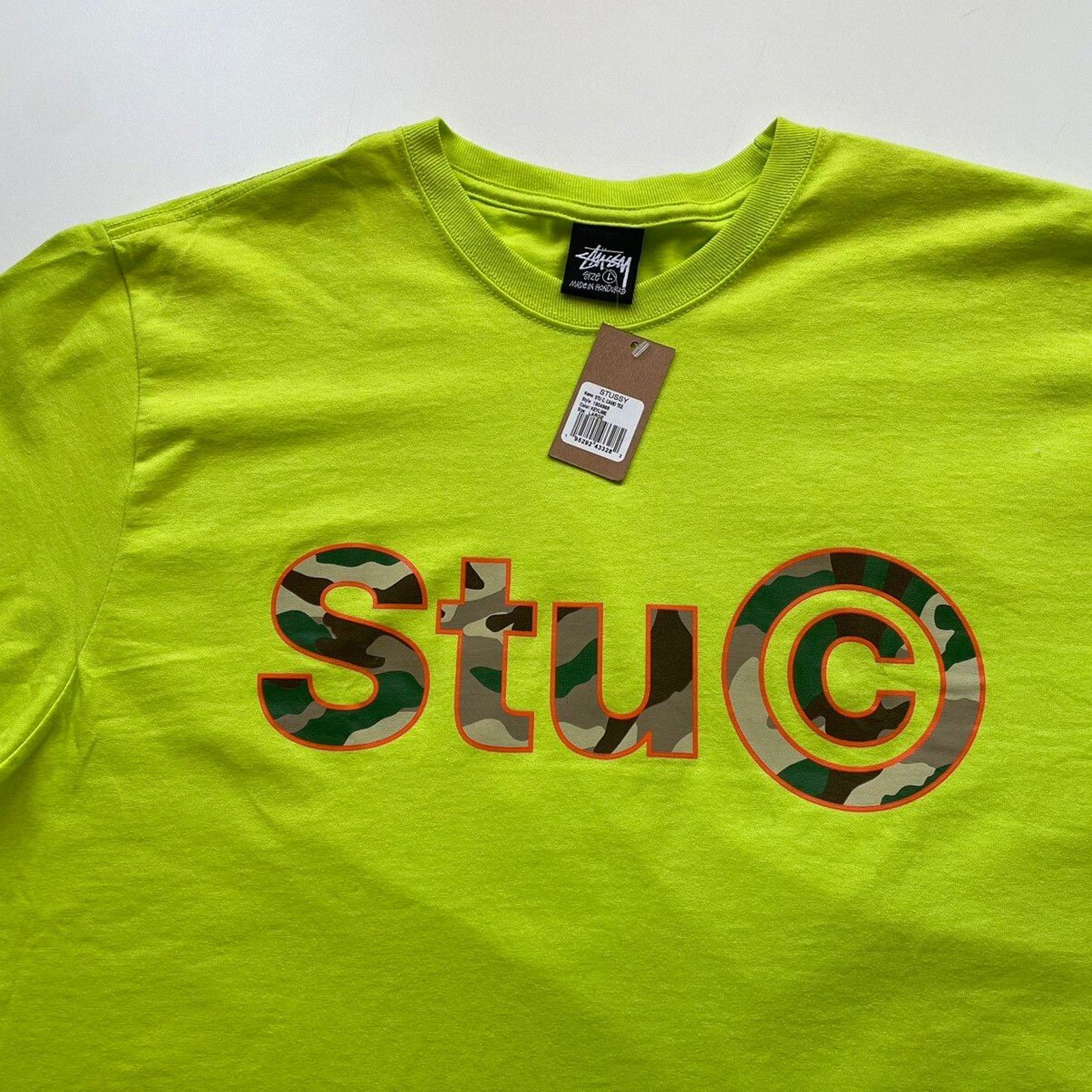 Stussy Stussy Stu C Camo Graphic T Shirt Men's Large KeyLime Rare Size US L / EU 52-54 / 3 - 2 Thumbnail