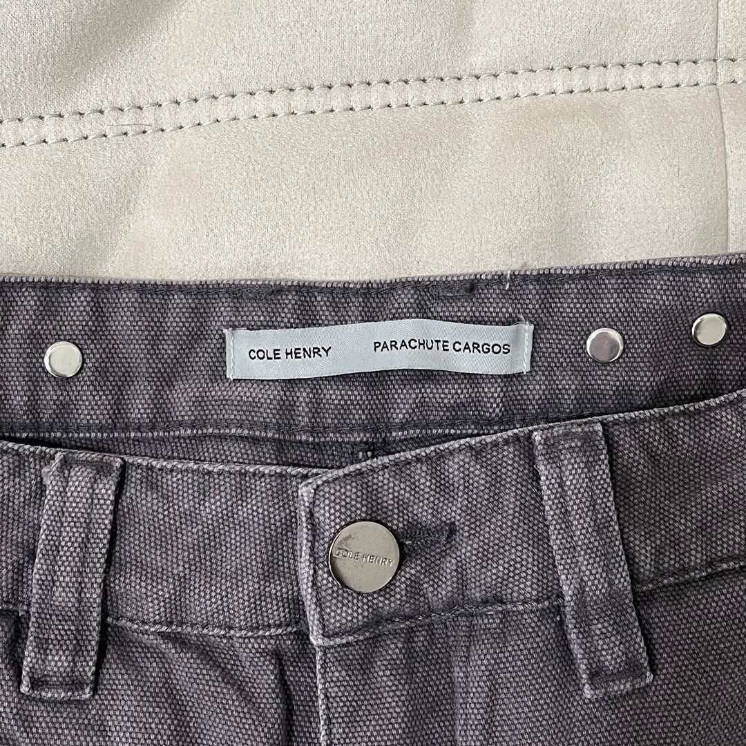 Cole Henry Parachute Cargo Pants Washed Black Size US 32 / EU 48 - 3 Thumbnail
