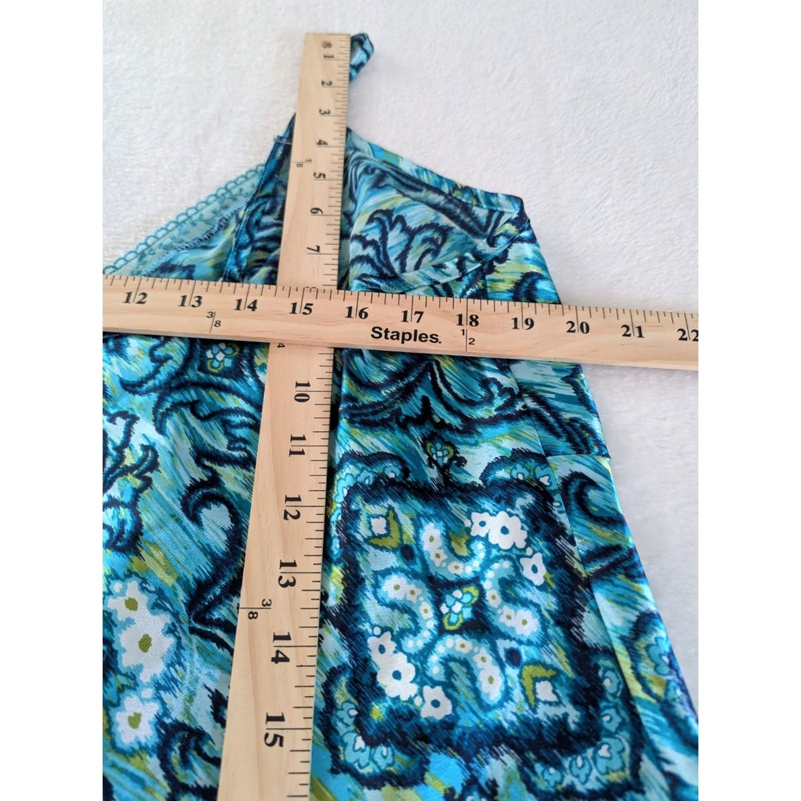 Liz Claiborne Liz Claiborne Teal Lace Trim Chemise Slip Dress Women's Size 2X Coquette Floral Size XXL / US 16-18 / IT 52-54 - 7 Thumbnail