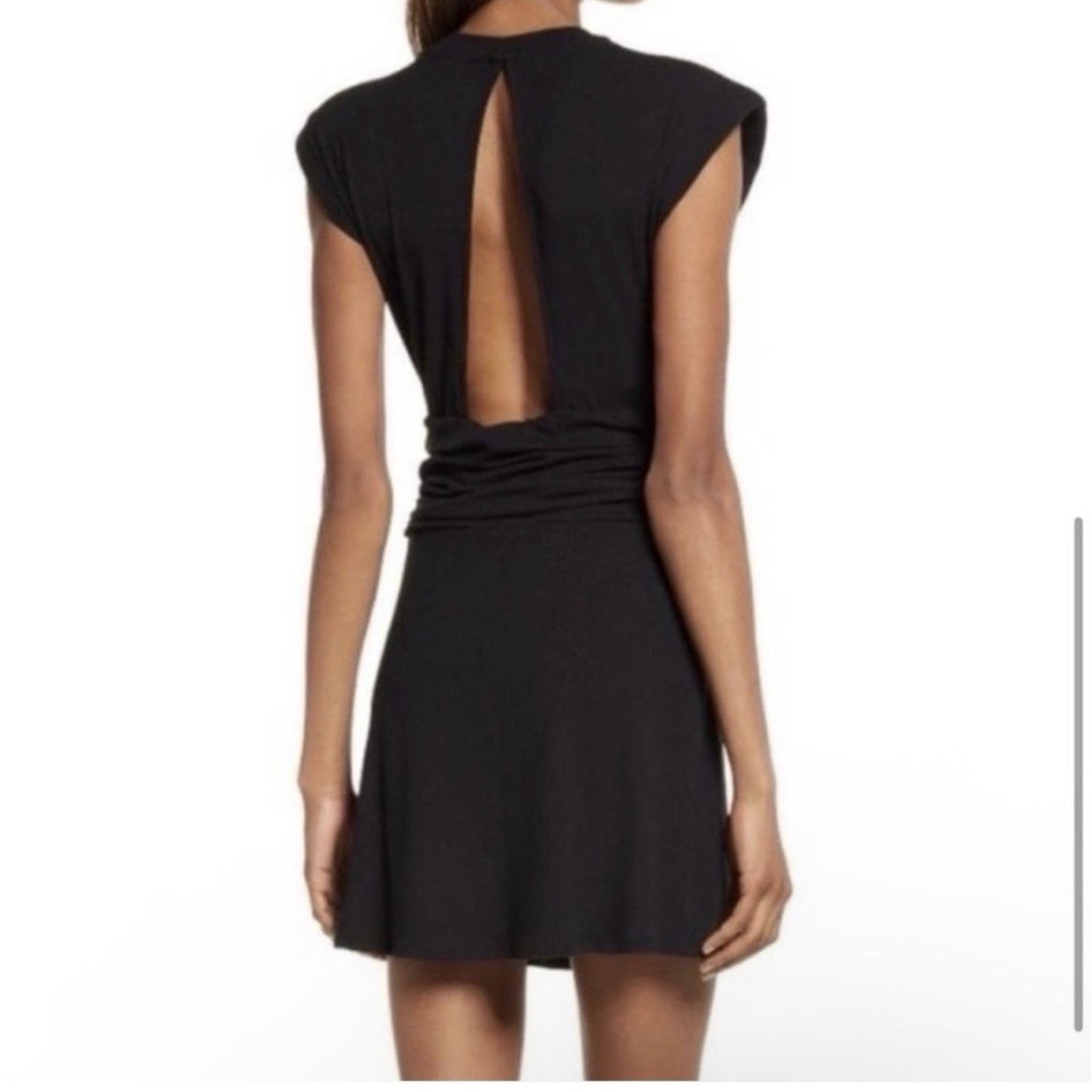 Other AFRM Jazlyn ruched ribbed open back mini Dress Black Small Size S / US 4 / IT 40 - 1 Thumbnail